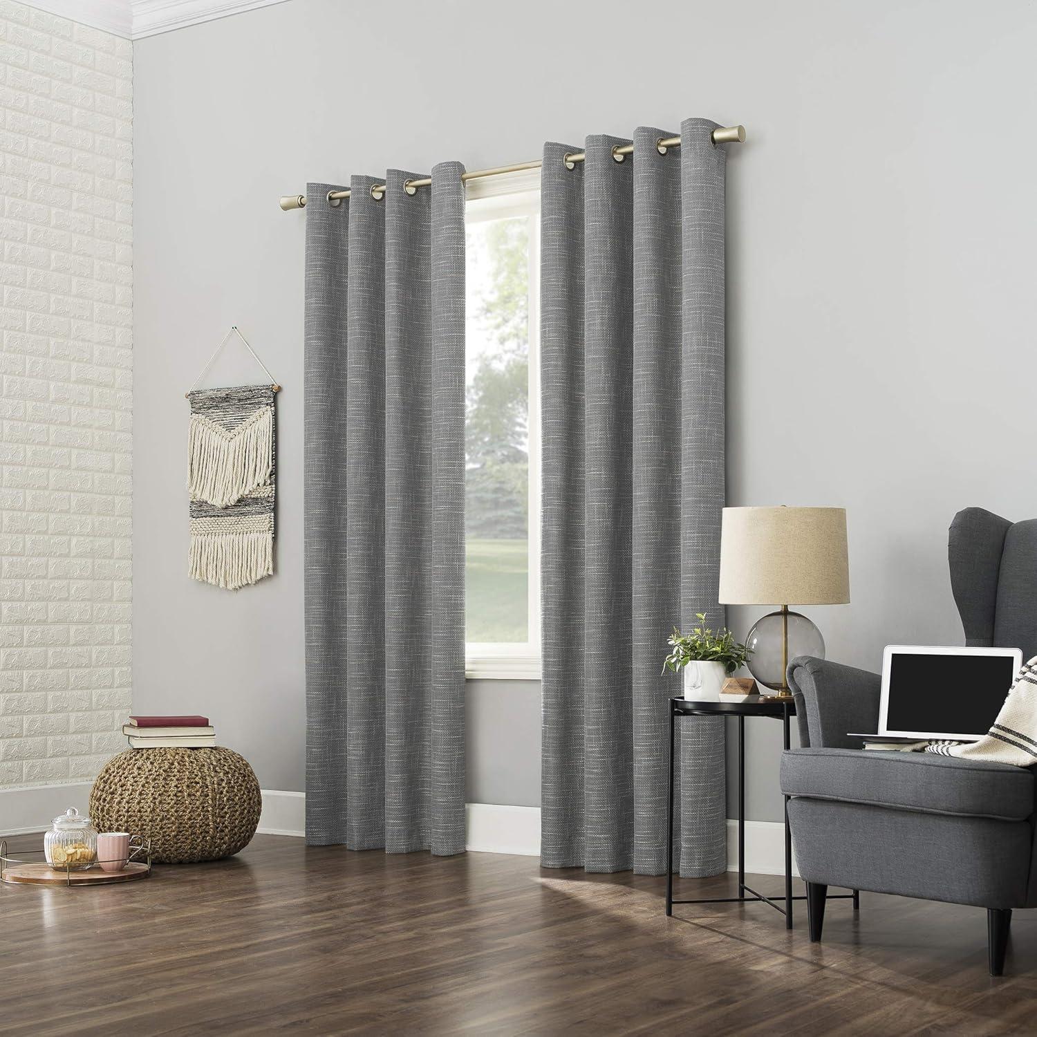 Burlap Weave Thermal Extreme 100% Blackout Grommet Curtain Panel