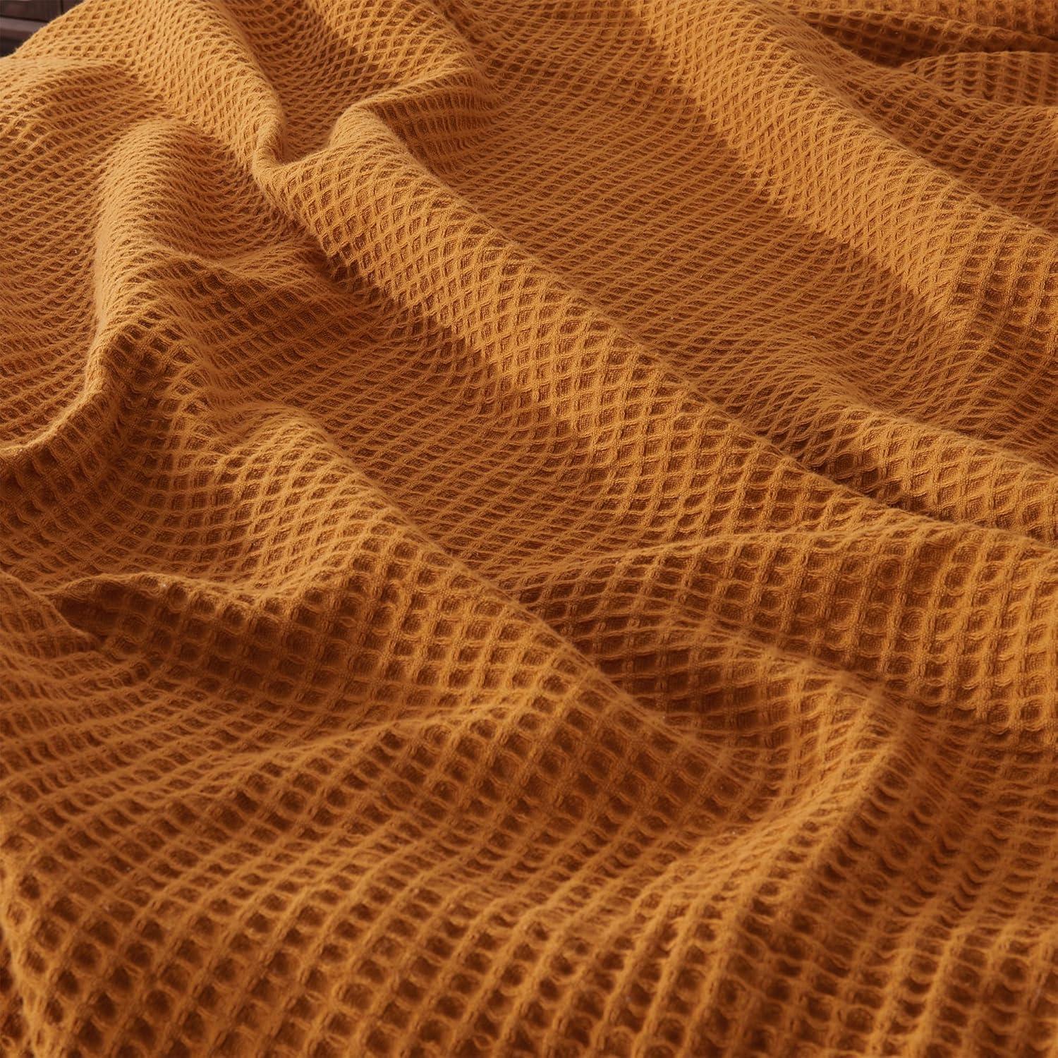 Vintage Comfort 100% Cotton Waffle Weave Thermal Bed Blanket, Twin