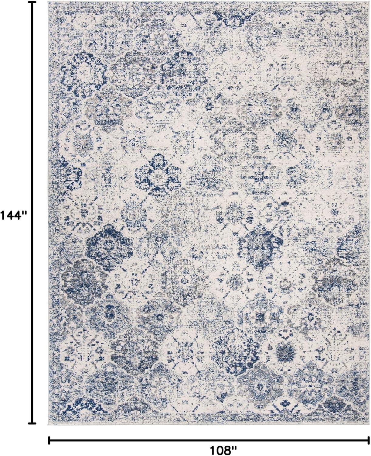 Madison MAD611 Power Loomed Indoor Area Rug - White/Royal Blue - 9'x12' - Safavieh