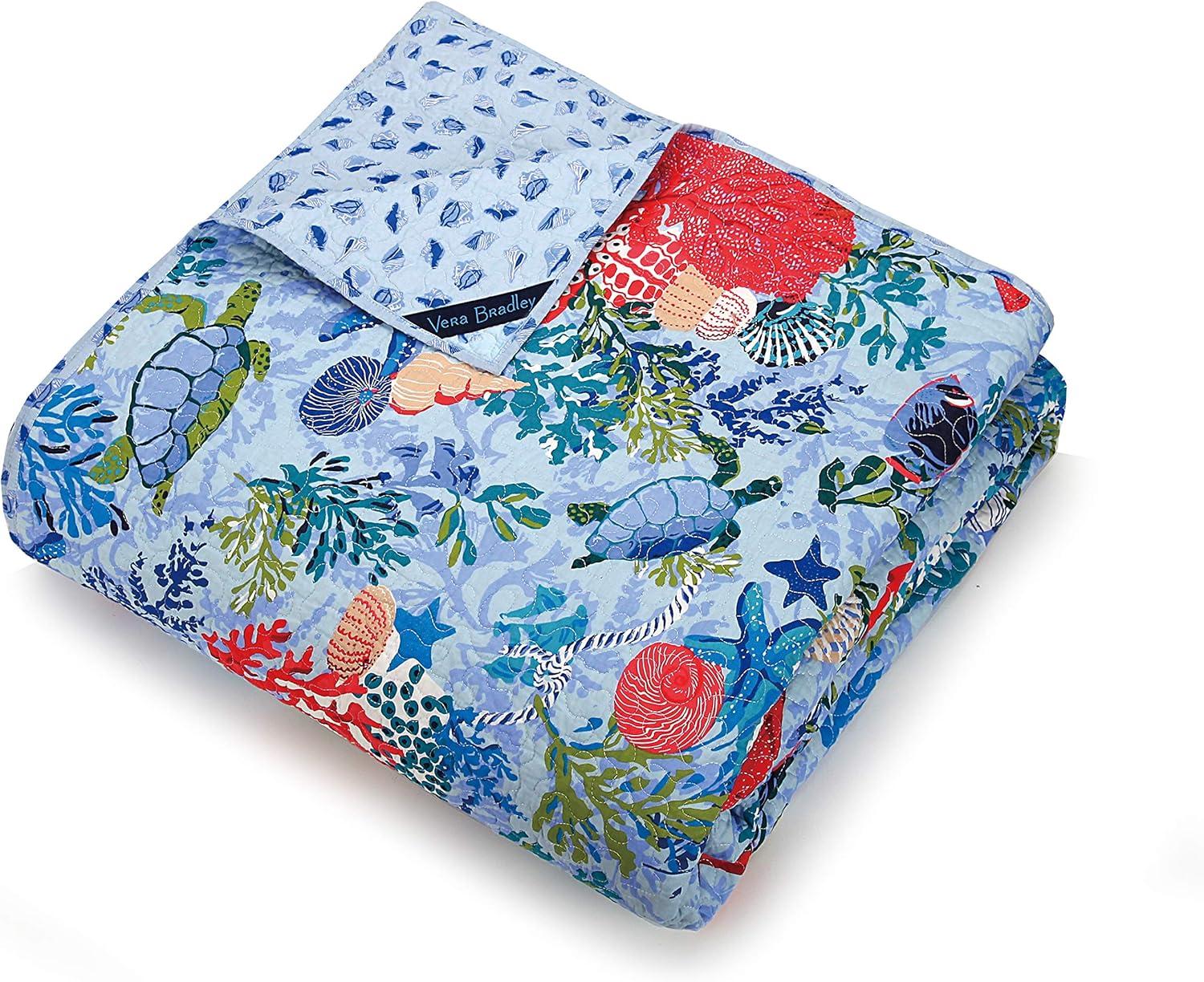 Vera Bradley Shore Thing 100% Cotton Reversible Coastal Quilt