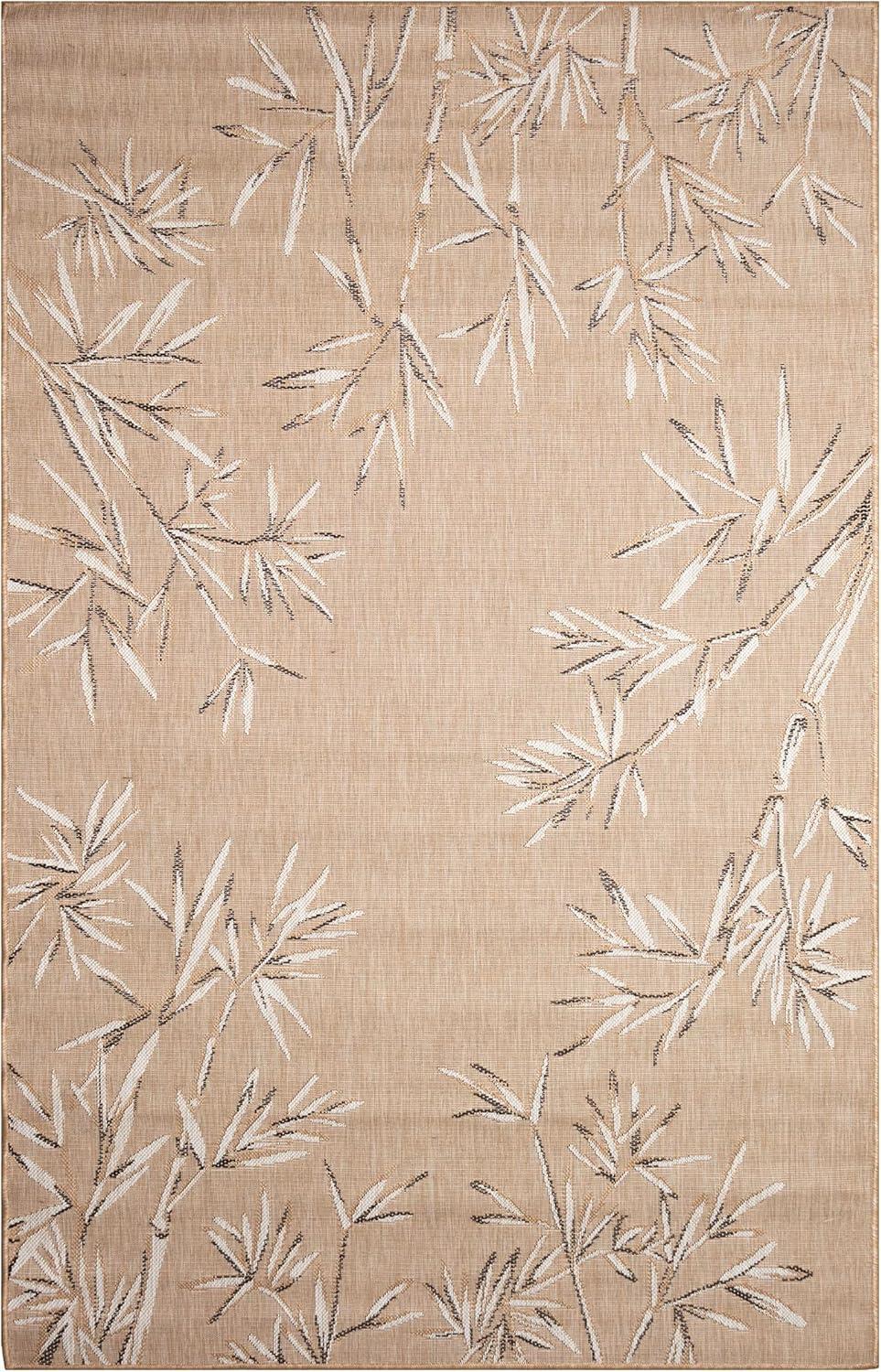 Liora Manne Carmel Bamboo Border Indoor/Outdoor Rug Sand 6'6" x 9'4"
