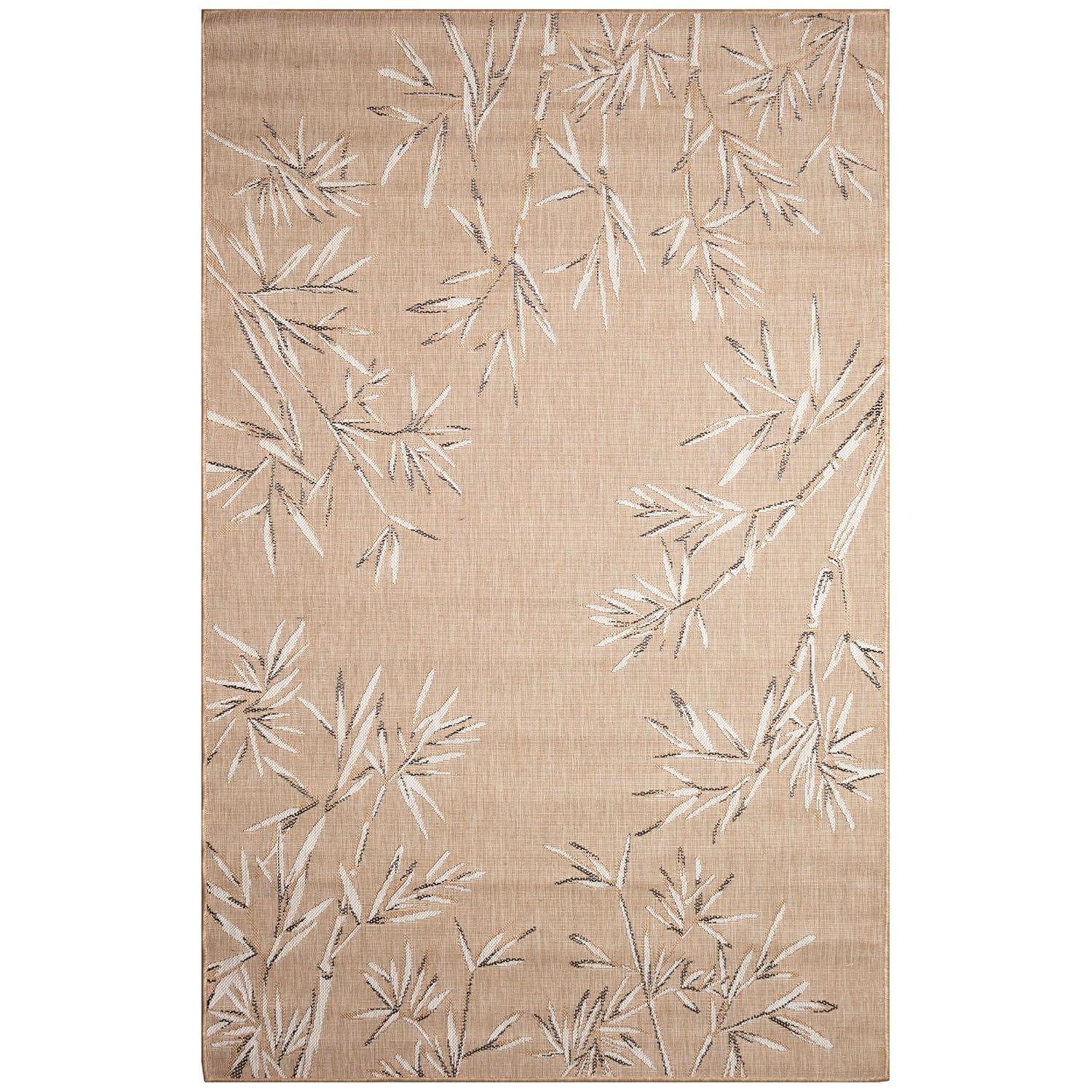 Liora Manne Carmel Bamboo Border Indoor/Outdoor Rug Sand 6'6" x 9'4"