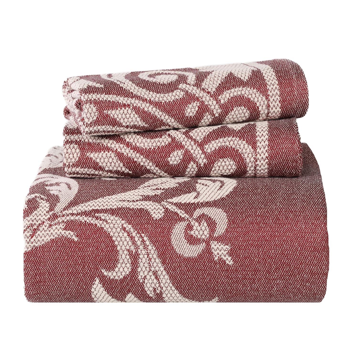 Rio Lightweight Cotton Blend Woven Jacquard Traditional Medallion Bedspread/Coverlet Set
