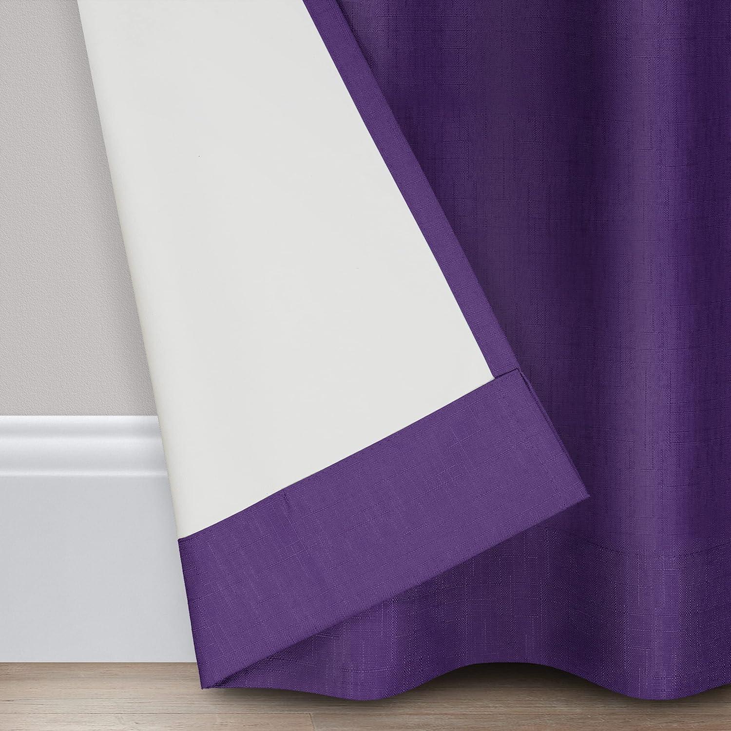 Eclipse Kendall Solid Blackout Rod Pocket Energy-Efficient Curtain Panel, Purple, 42 x 95