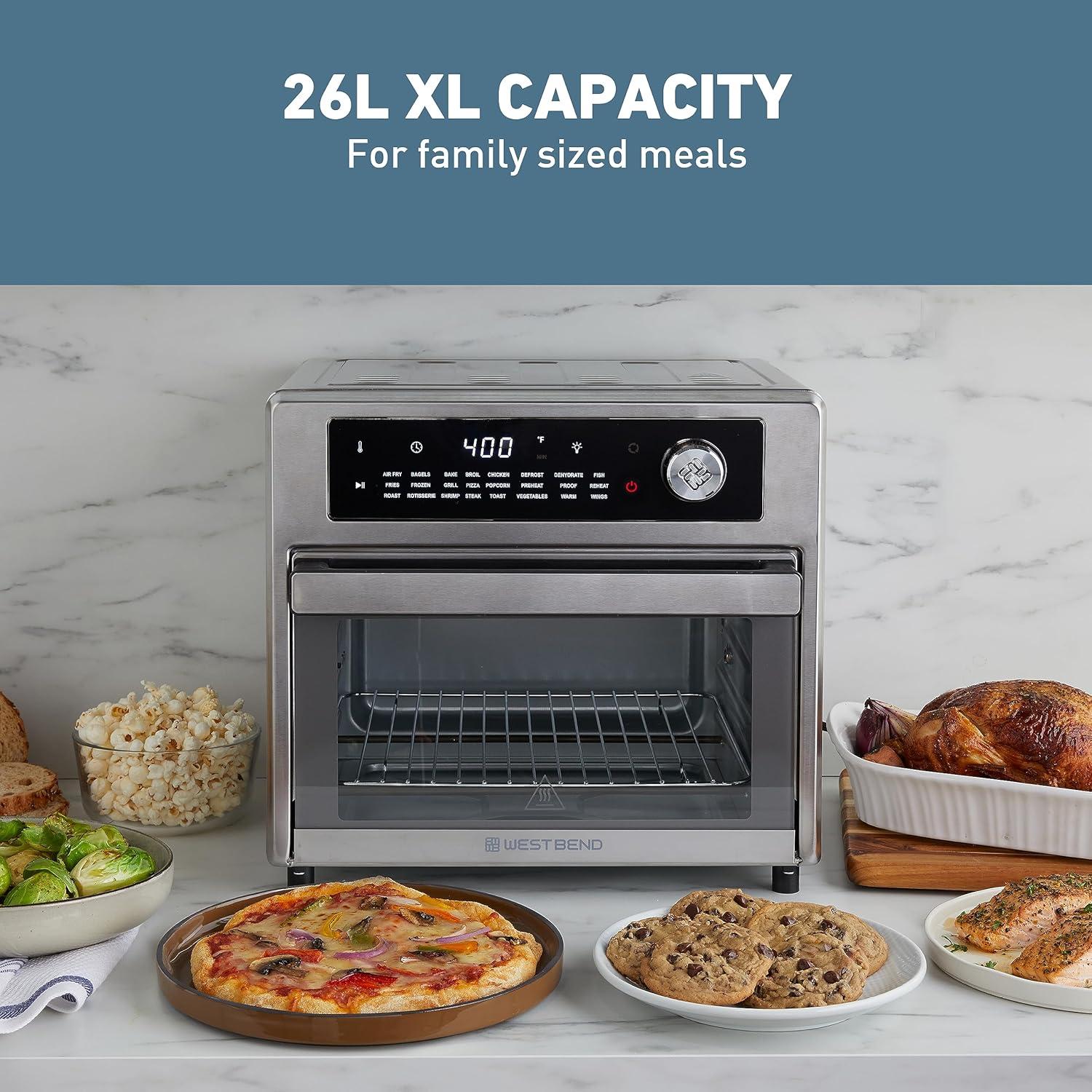 West Bend XL Stainless Steel Electric Air Fryer Oven with Digital Controls