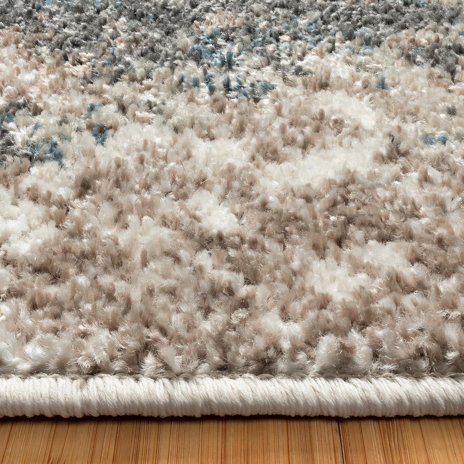 Gertmenian Heirloom Huma Modern Abstract Beige Black Blue Polypropylene Area Rug