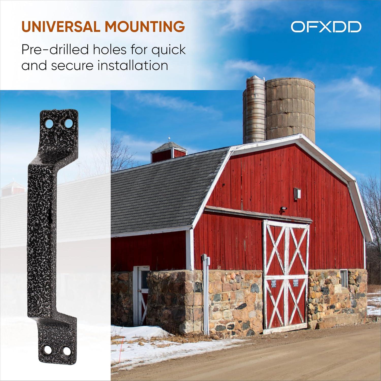 Stainless Steel Pull Handle - Pack of 2 - Heavy Duty Farmhouse Door Black Handle - Utility Metal Gate Pulls Handles Outdoor