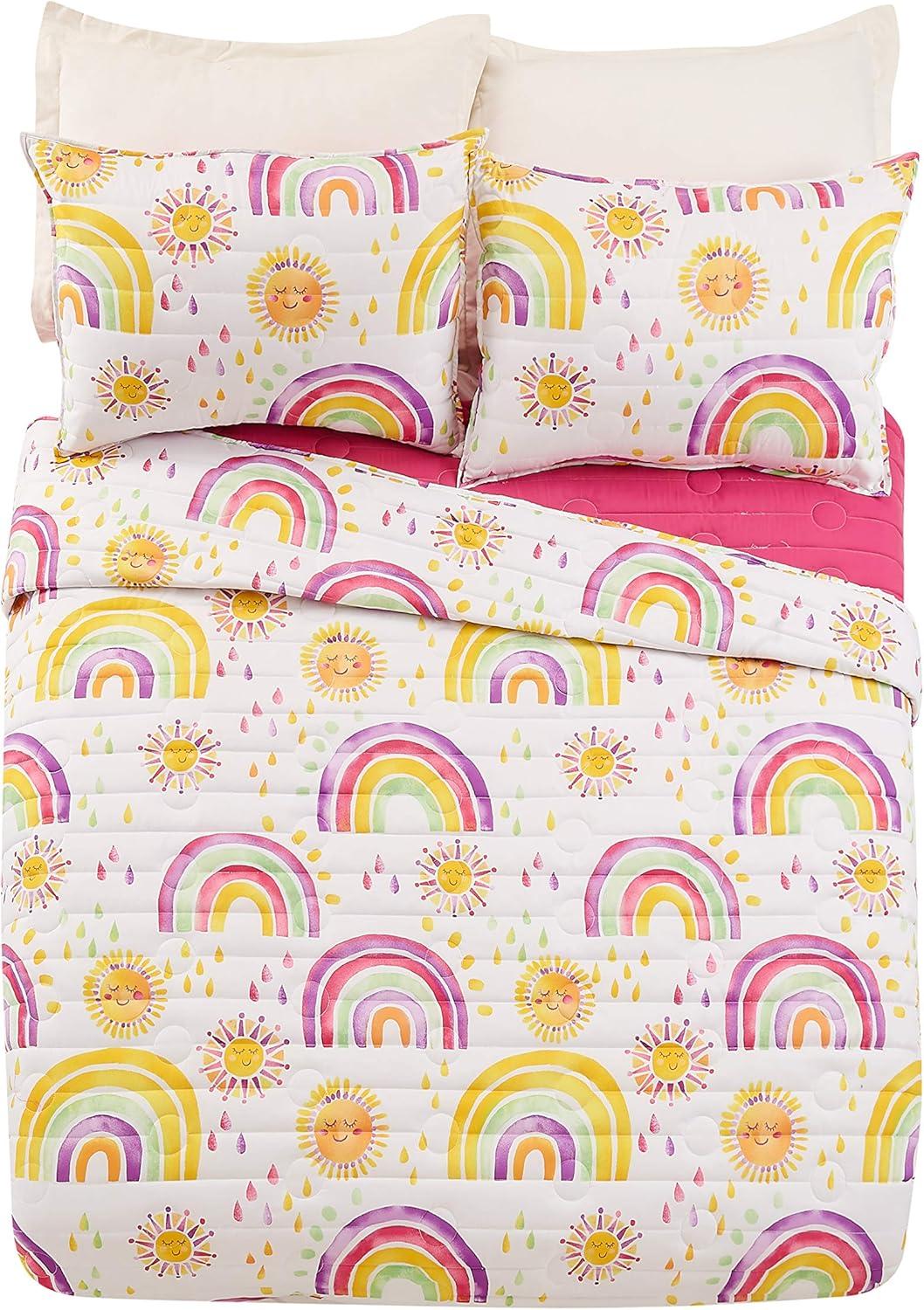 Rainbows & Suns Microfiber Quilt Set