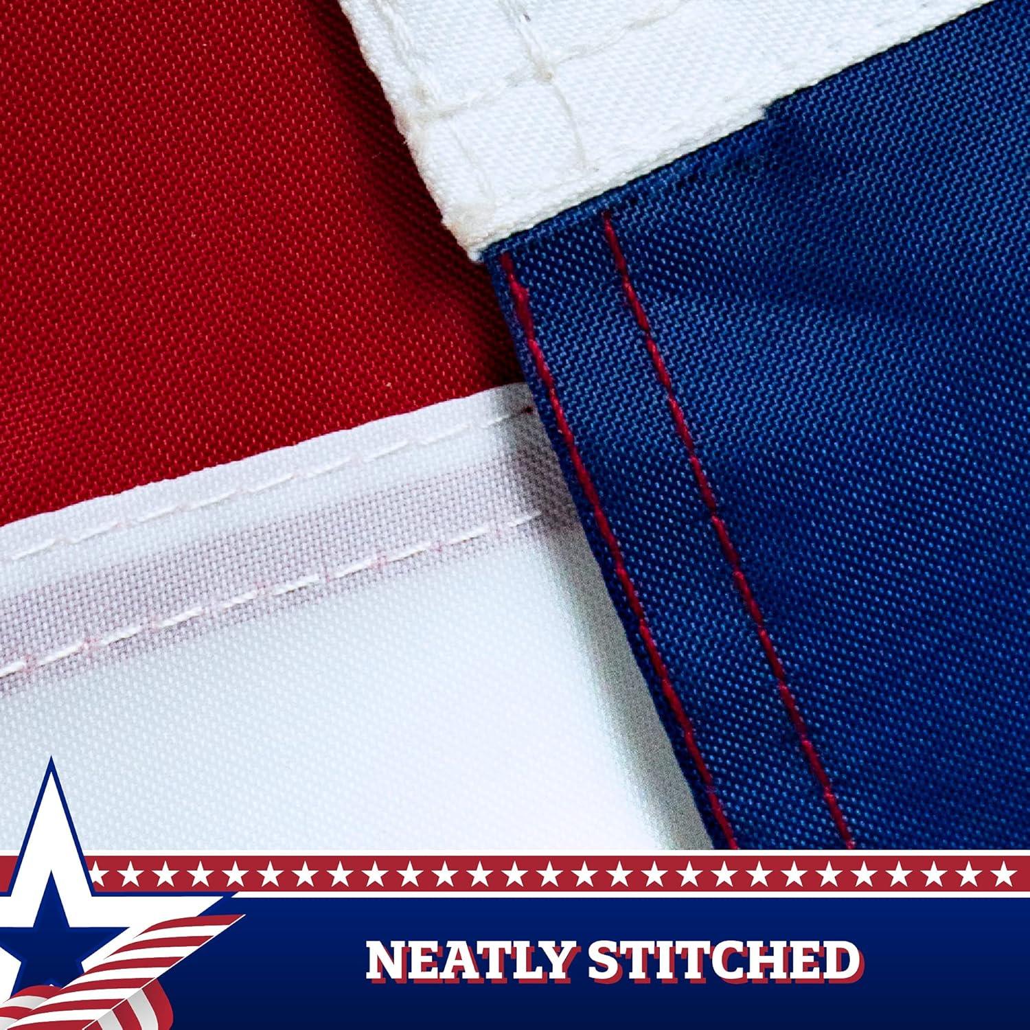 Patriotic American Flag Bunting with Embroidered Stars