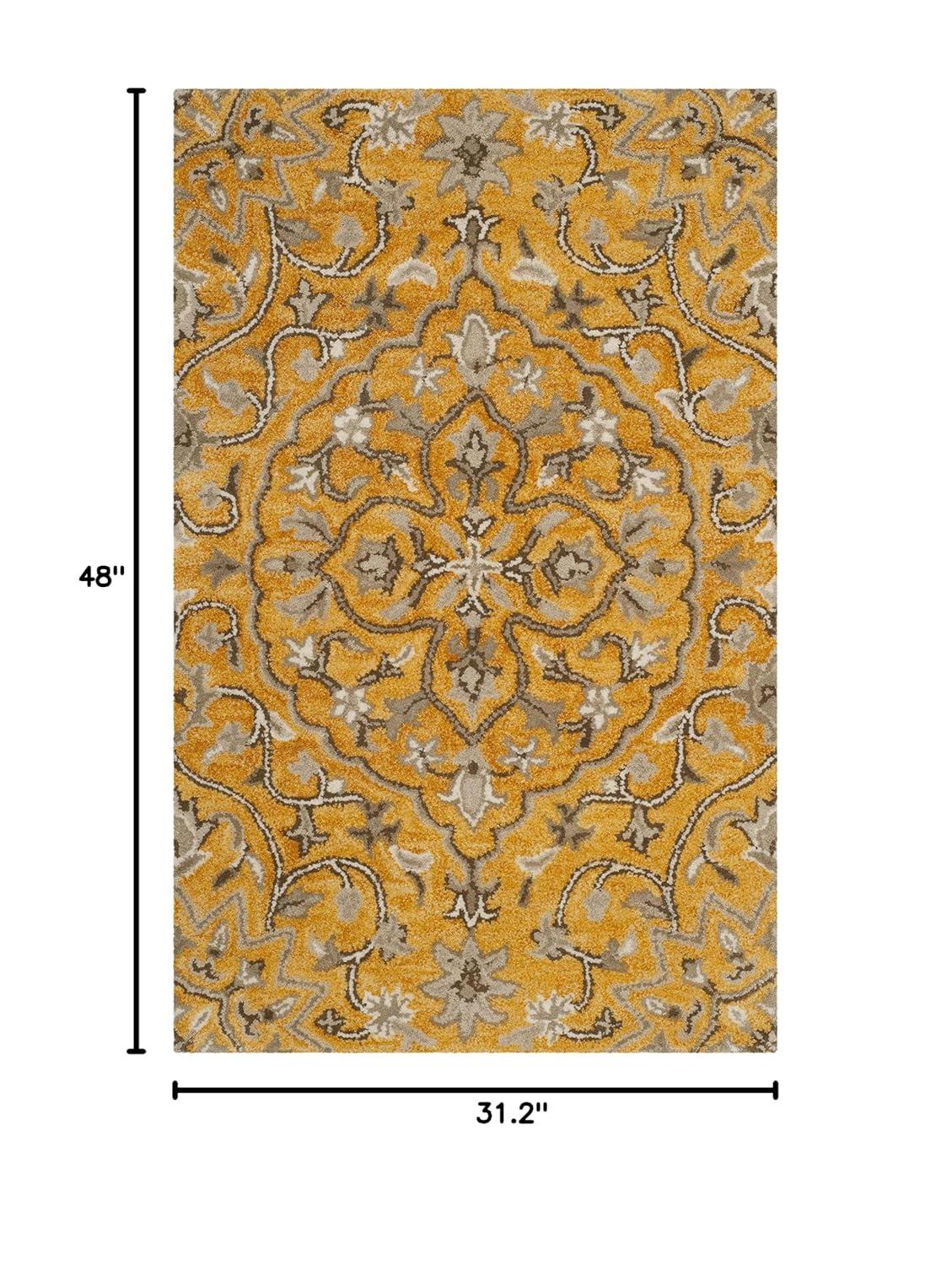 Bella BEL673 Hand Tufted Accent Rug - Gold/Taupe - 2'6"x4' - Safavieh.