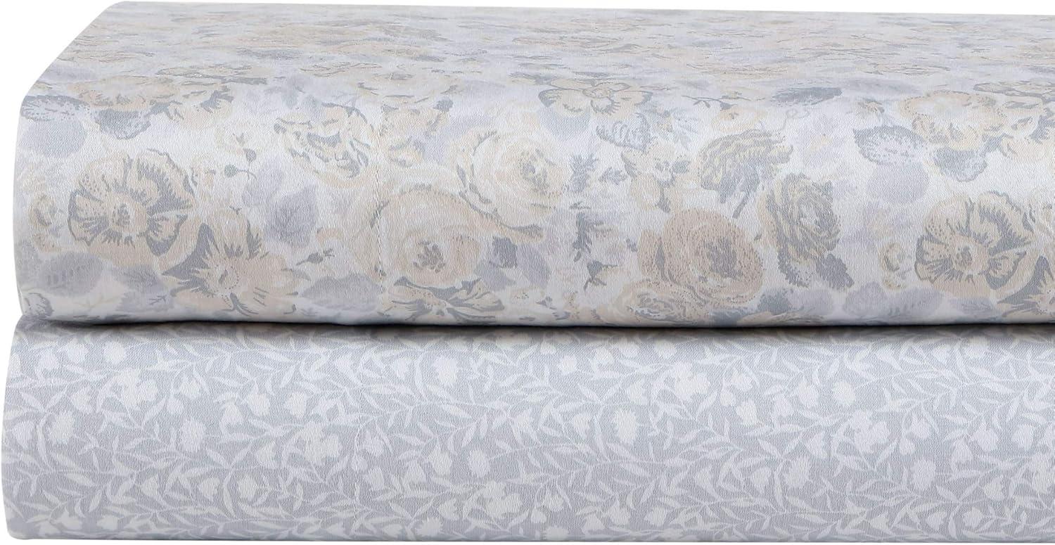 Elegant Quartet Floral Cotton Queen Sheet Set with Deep Pockets