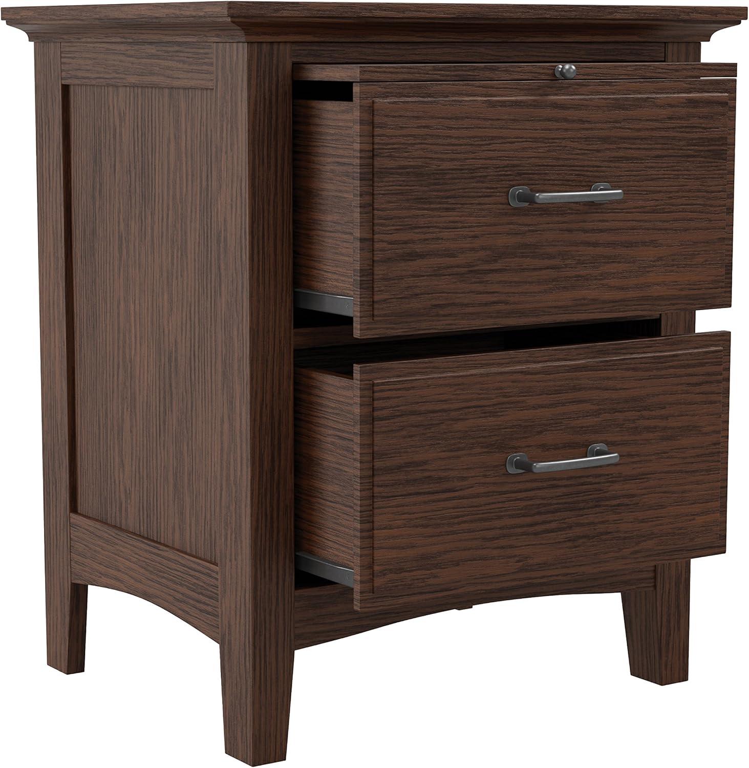 OSP Home Furnishings Modern Mission Bench for Vanity in Vintage Oak K/D