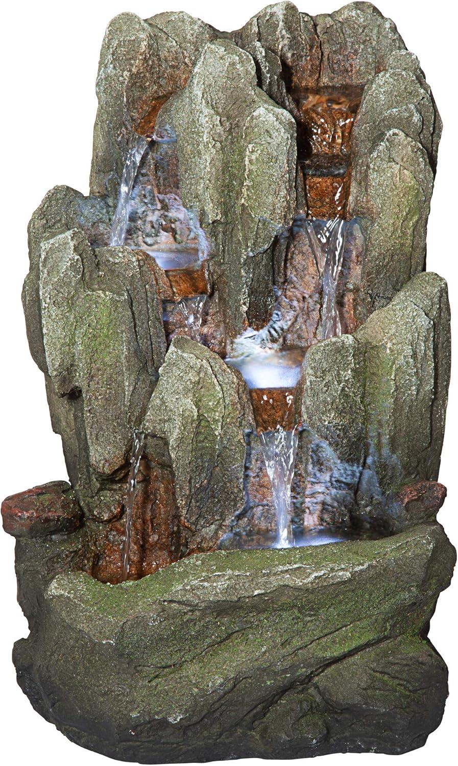 Hand Crafted Weather Resistant Table Top Fountain with Light