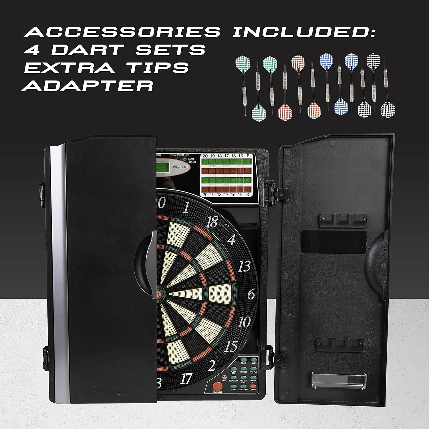 Black Electronic Dartboard with Cabinet and LED Display