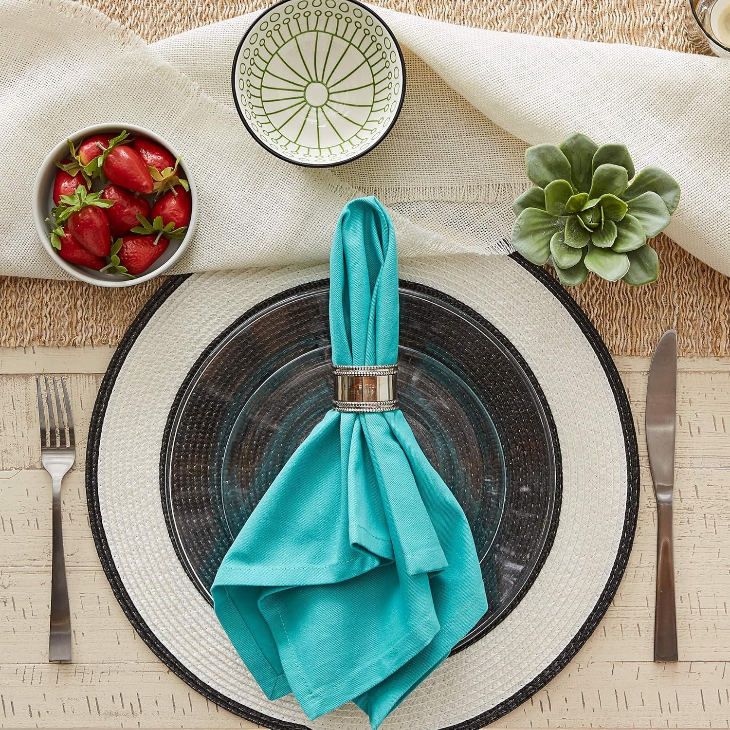 DII Modern Style Cotton Solid Waters Napkin in Aqua Blue (Set of 6)