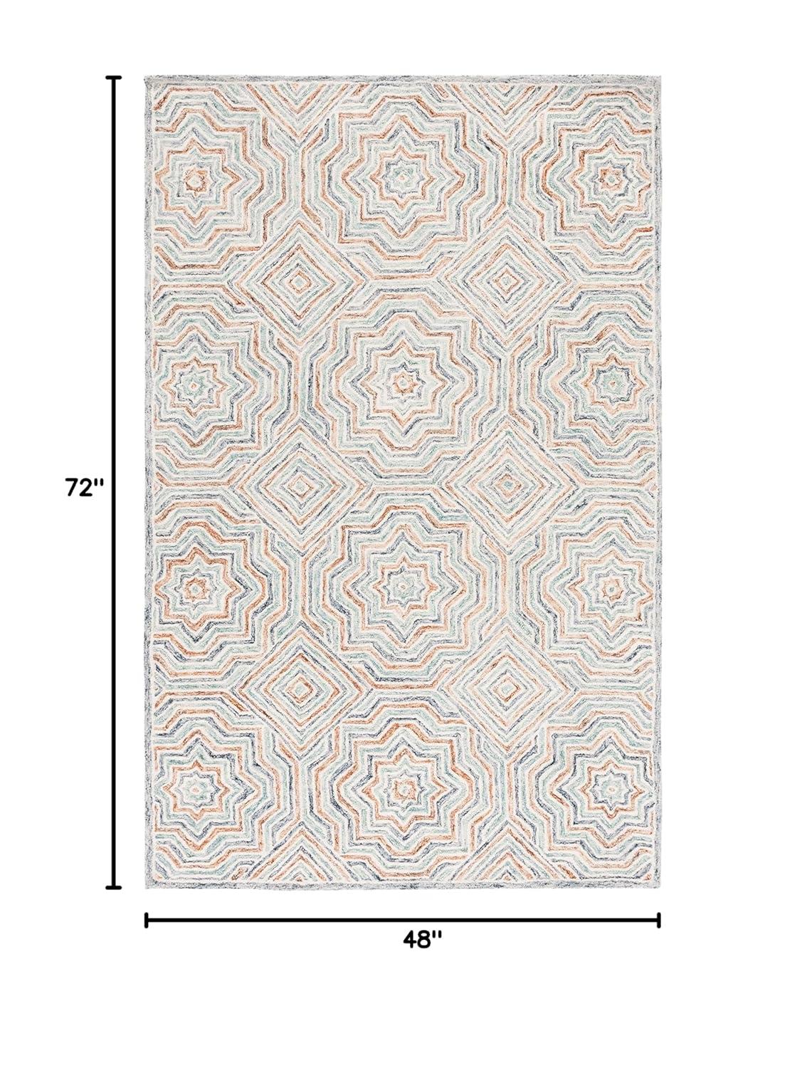 Capri CPR215 Tufted Indoor Area Rug - Blue/Rust - 4'x6' - Safavieh