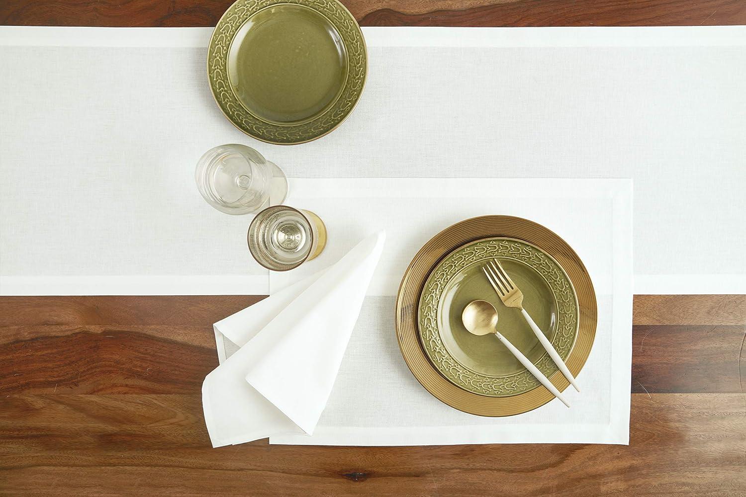 White Cotton Linen Dinner Napkins Set of 6