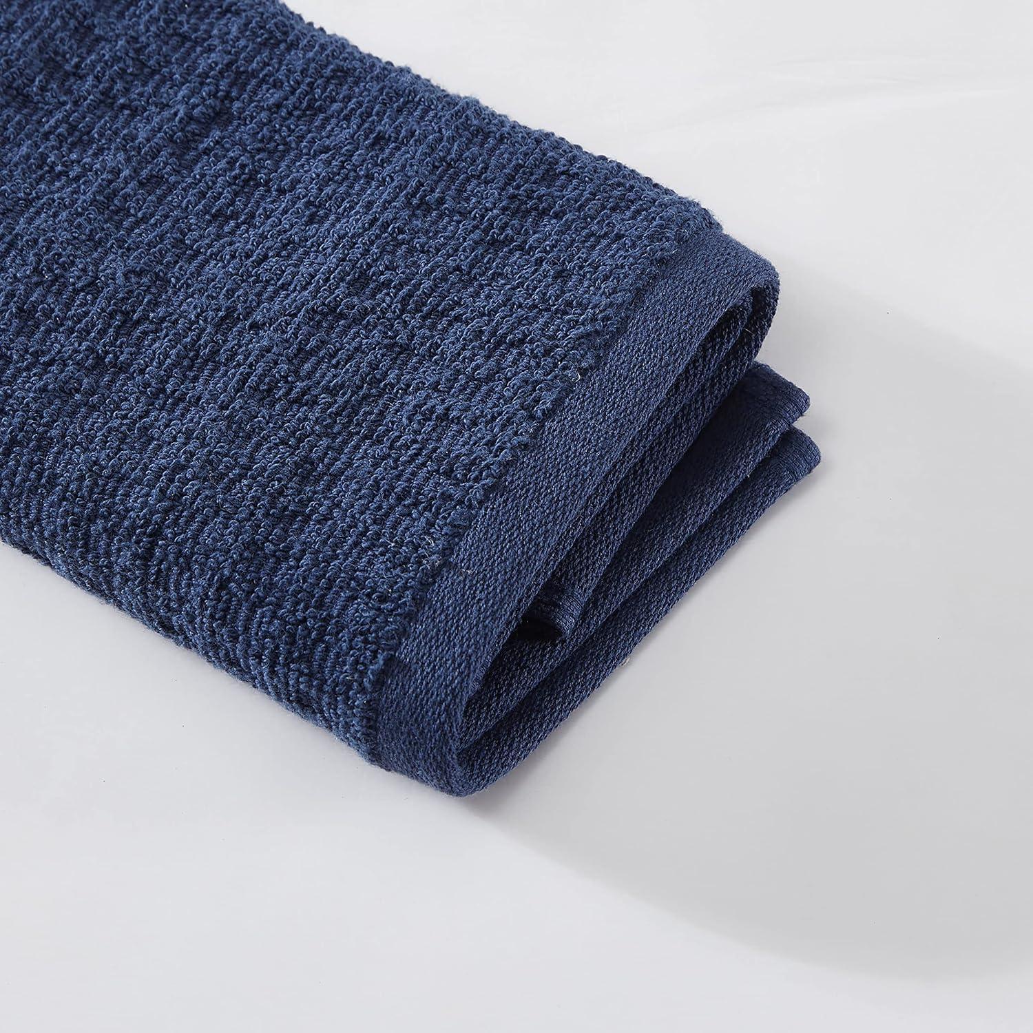 Northern Pacific Dark Blue Cotton Washcloth Set, 12 Pieces