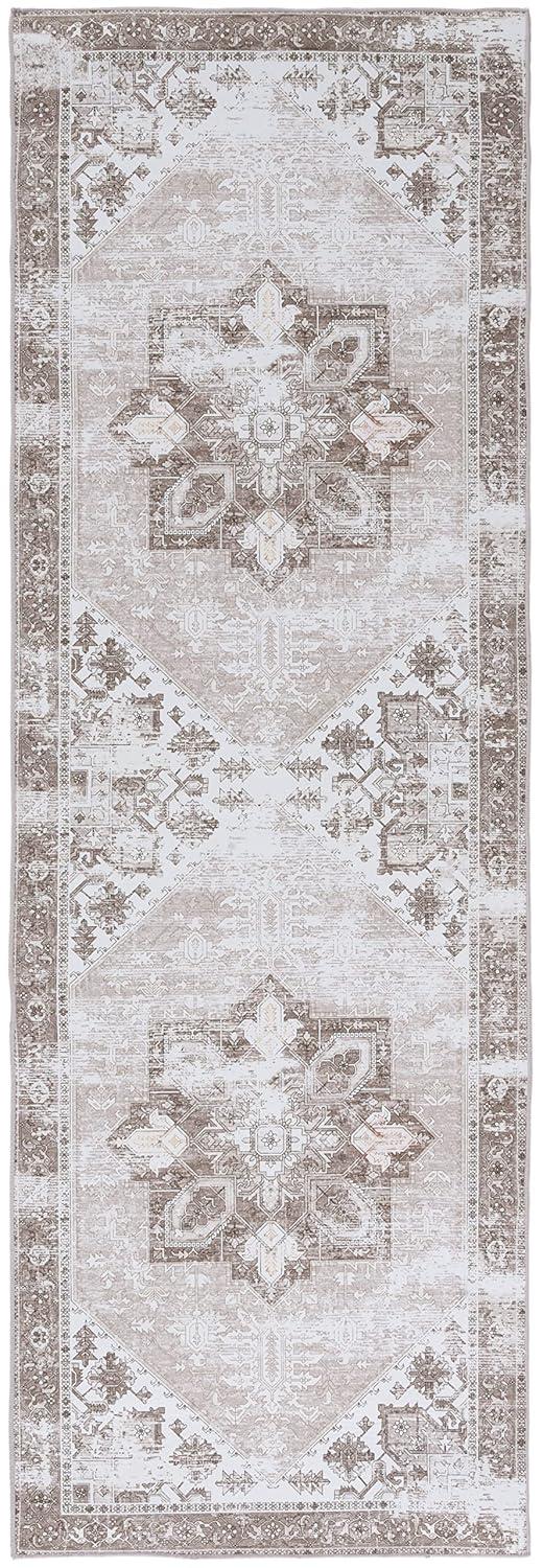 Tucson TSN102 Power Loomed Machine Washable Runner Rug - Sage/Ivory - 2'6"x6' - Safavieh.