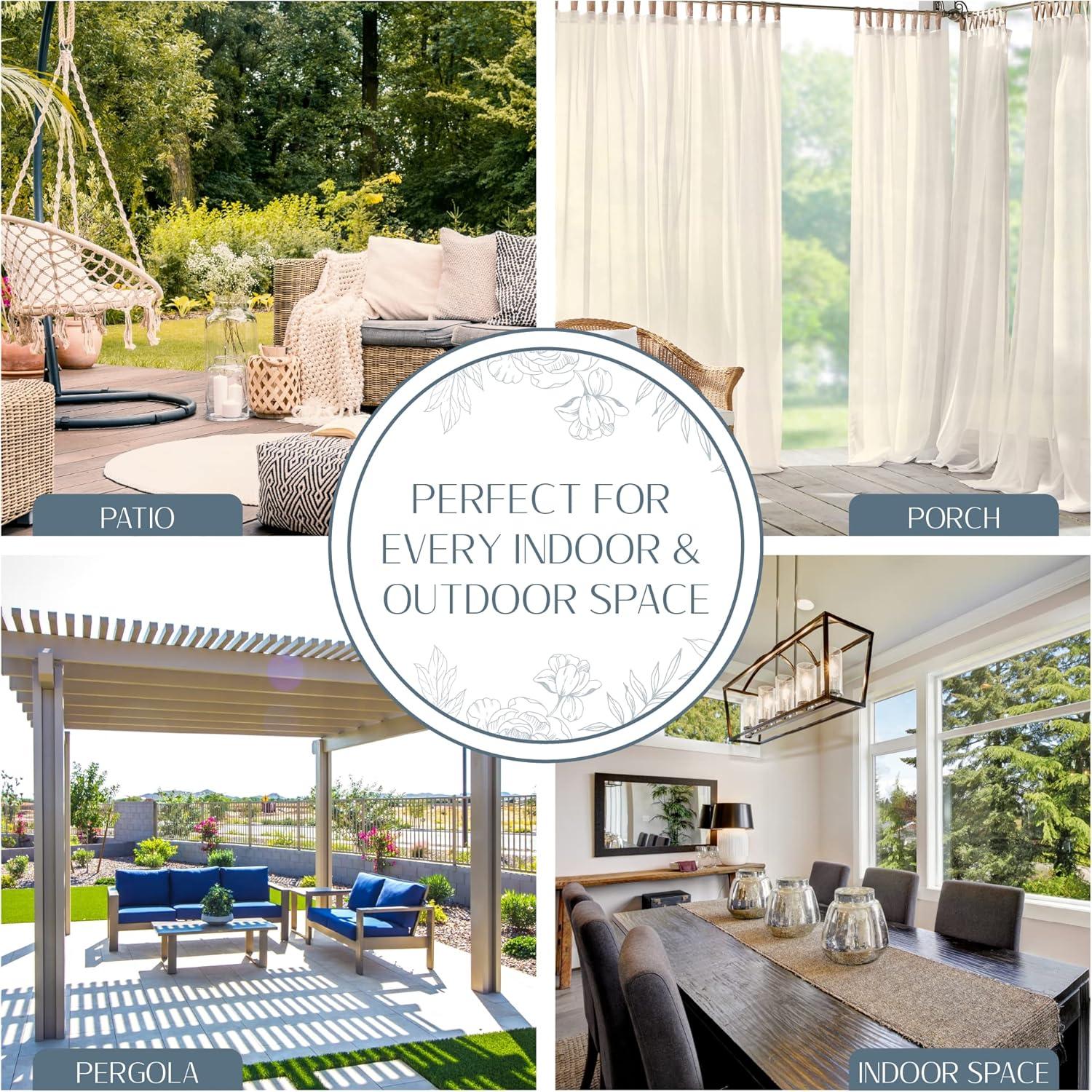 Gracie Oaks Janig Solid Sheer Tab Top Single Indoor/Outdoor Curtain Panel & Reviews | Wayfair