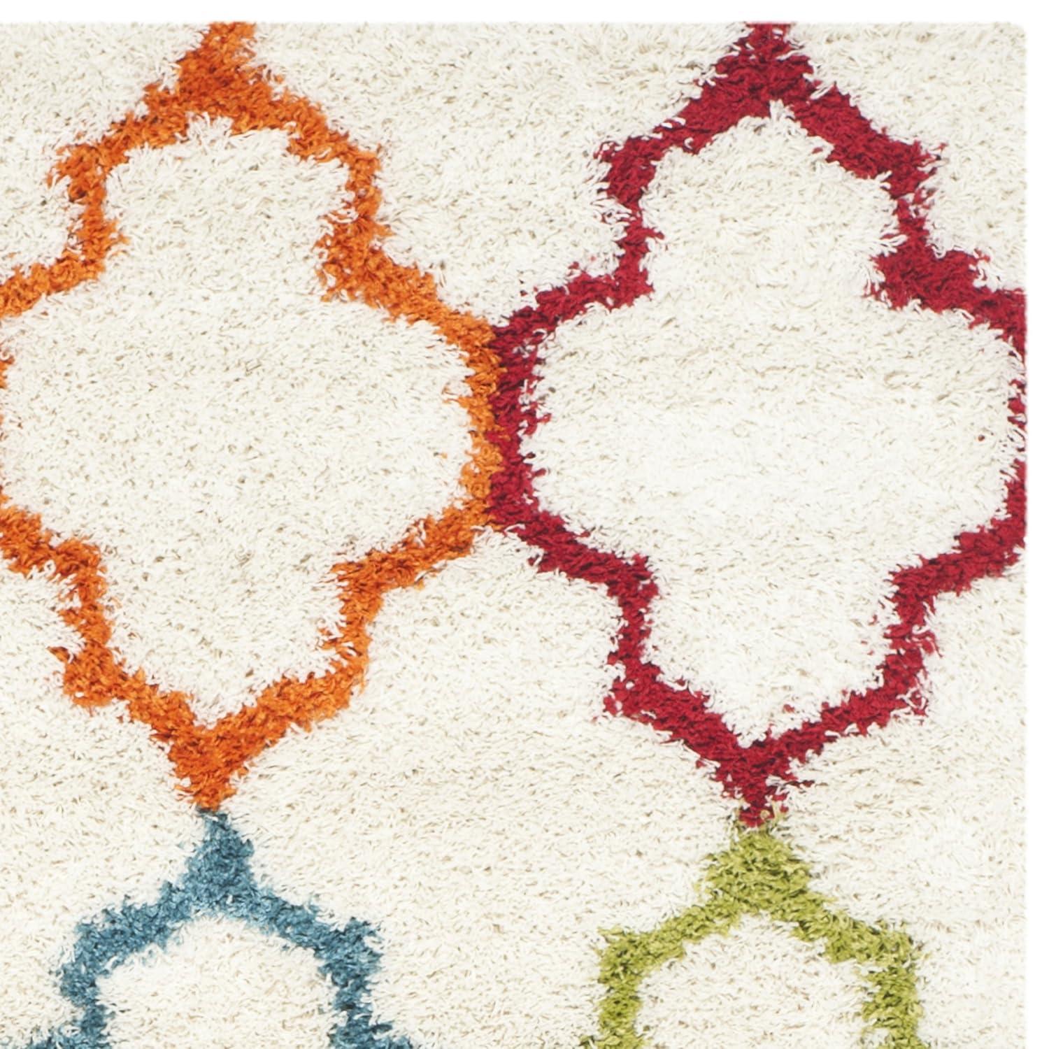 Shag Kids SGK569 Power Loomed Area Rug - Ivory/Multi - 5'3"x7'6" - Safavieh.
