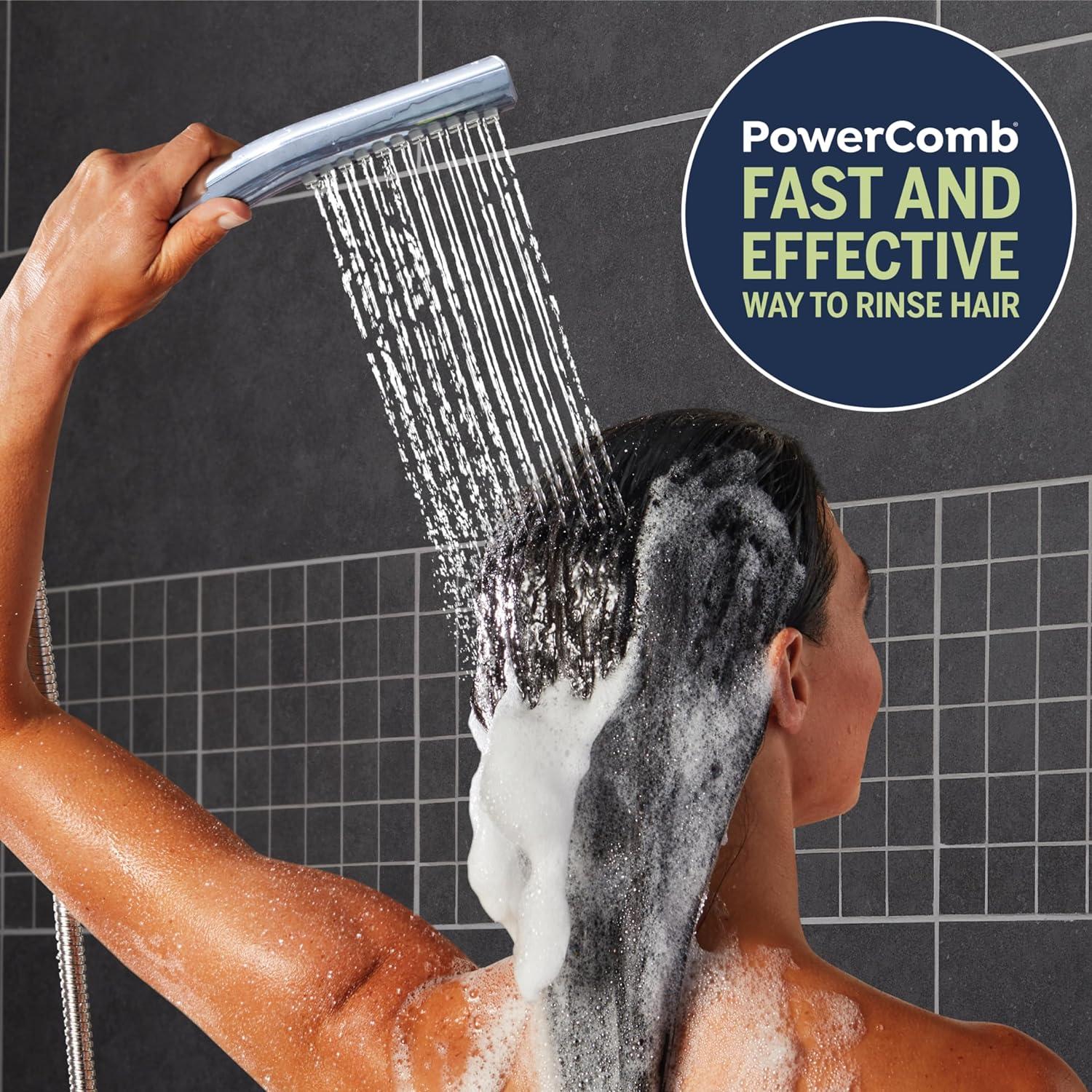 Waterpik BodyWand Spa System with PowerComb Chrome 7 settings Showerhead Combo 1.8 gpm