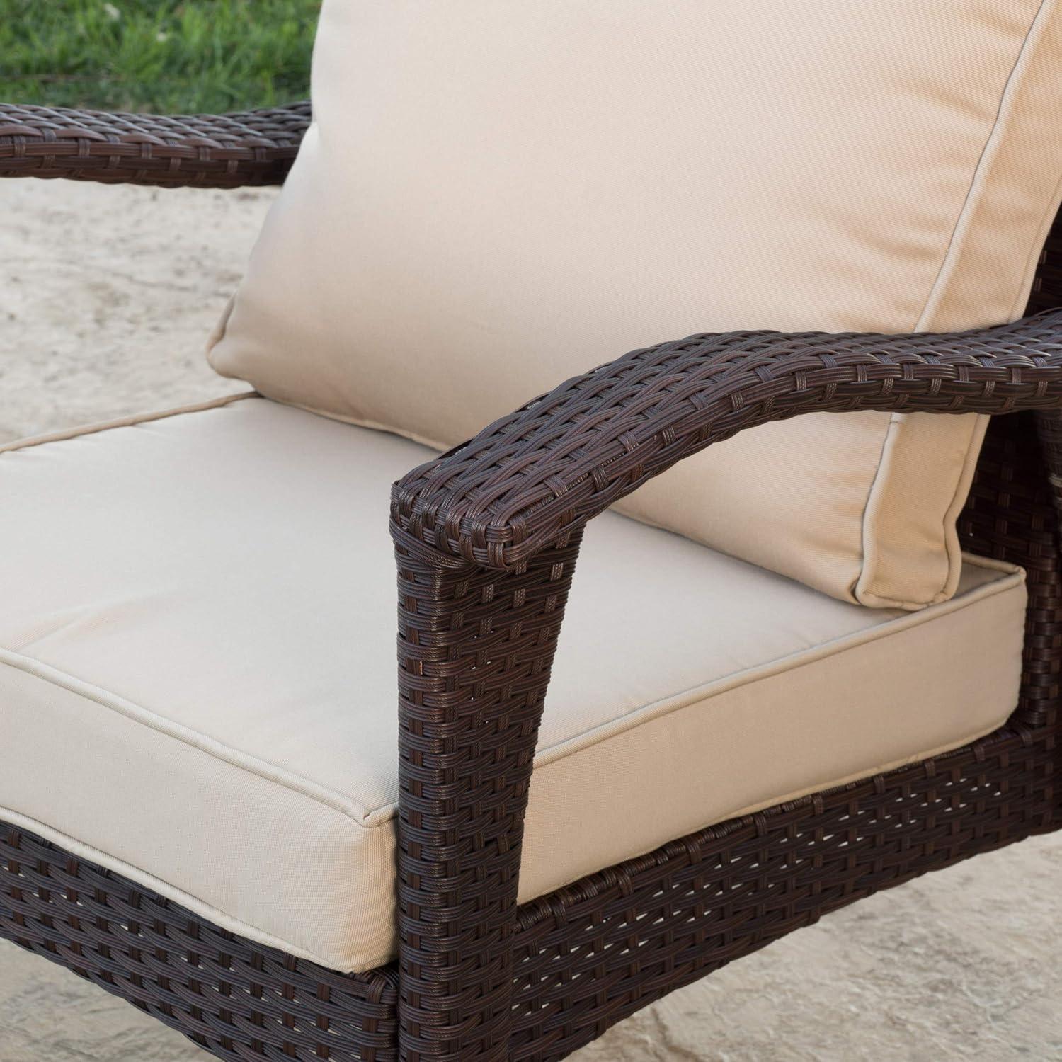 Honolulu 3pc Wicker Patio Chat Set with Cushions - Brown - Christopher Knight Home