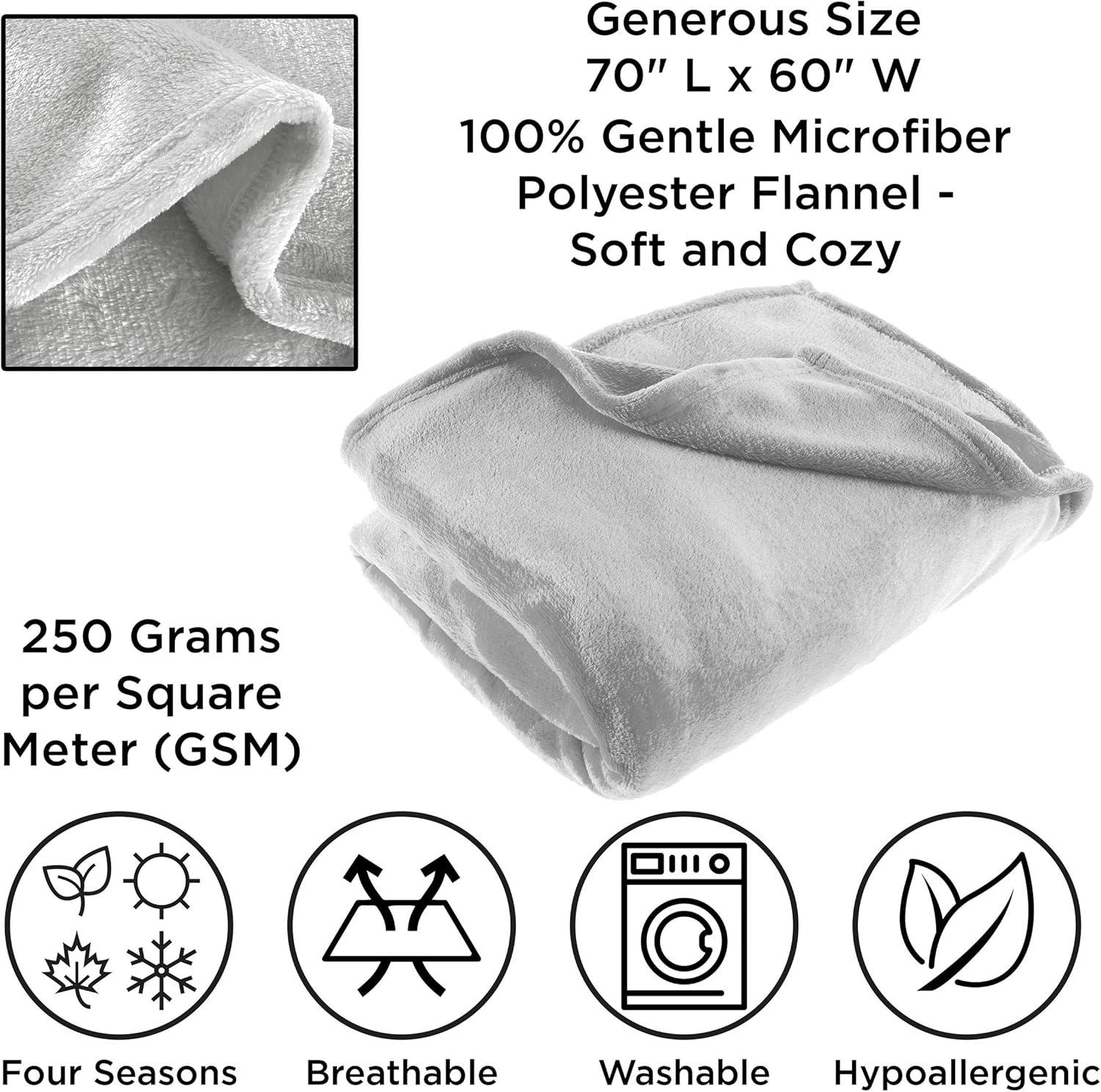 Lavish Home Lightweight Microfiber Throw Blanket for Adult (Dawn Gray)