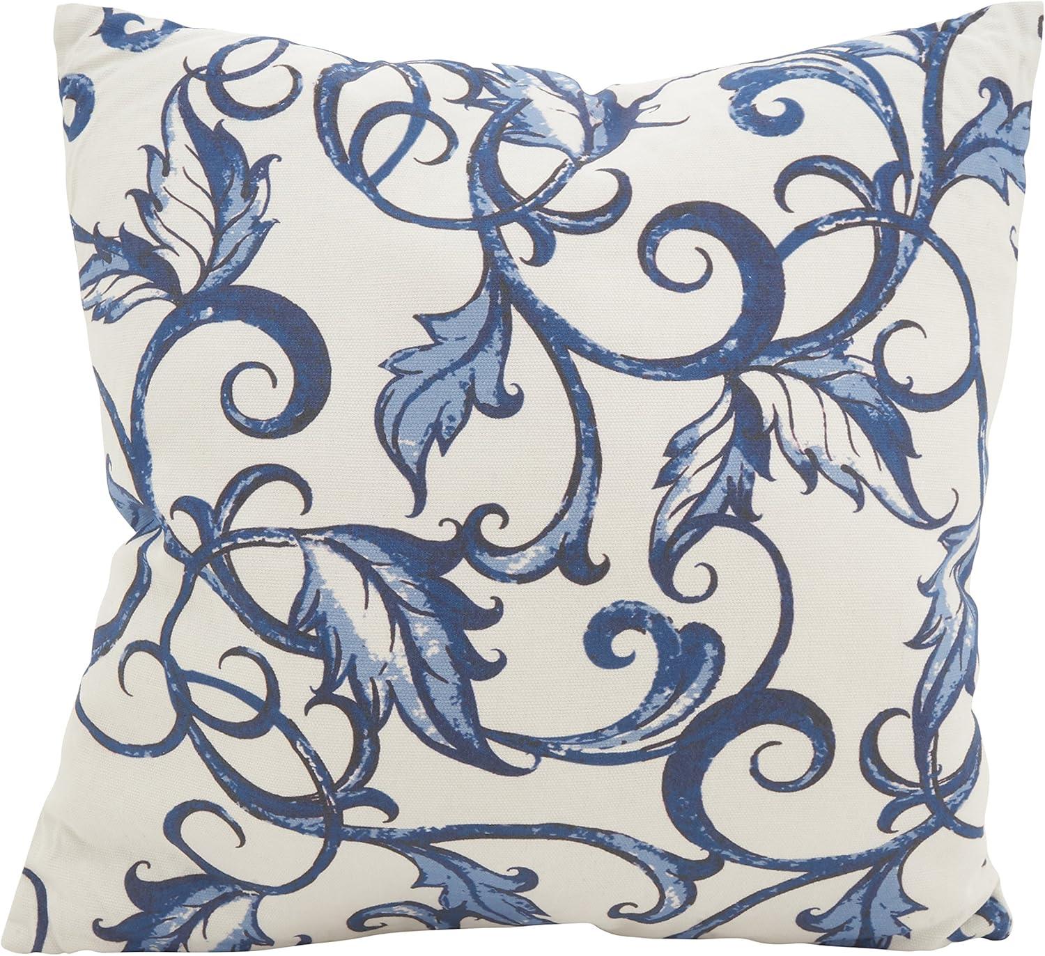 Leaf and Vine 18" Cotton Square Throw Pillow