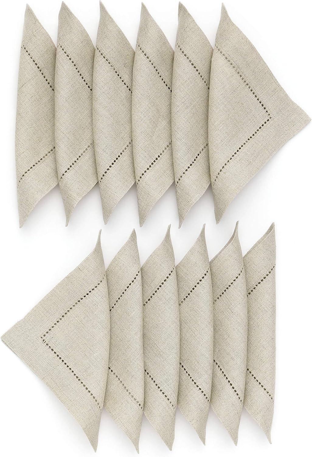 Classic Hemstitch - 100% Pure Linen Napkins (Set of 12)