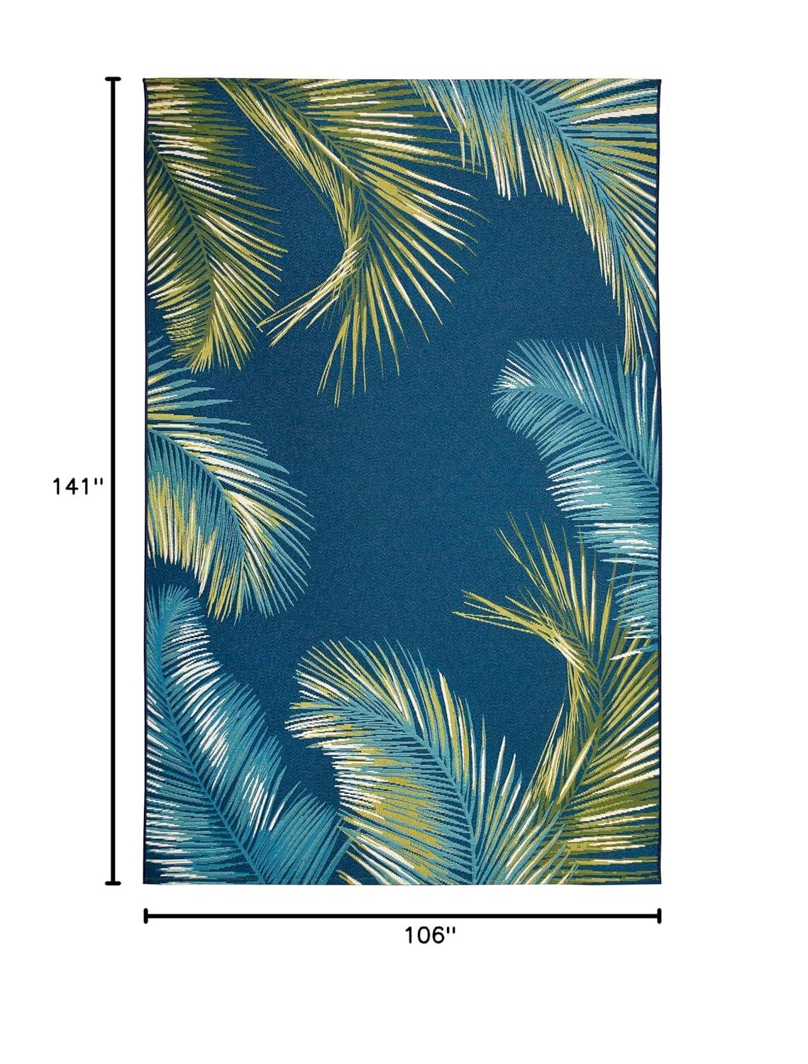 Liora Manne Marina Palm Border Indoor/Outdoor Rug Navy 8'10" x 11'9"