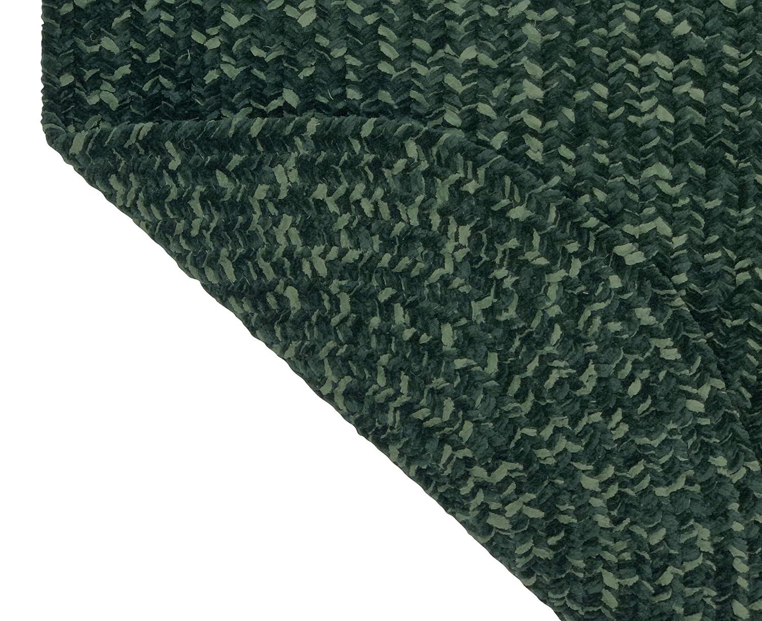 Better Trends Chenille Tweed Braid Reversible Indoor Area Utility Rug 100% Polyester, 30" x 50" Oval, Diluth & Emerald