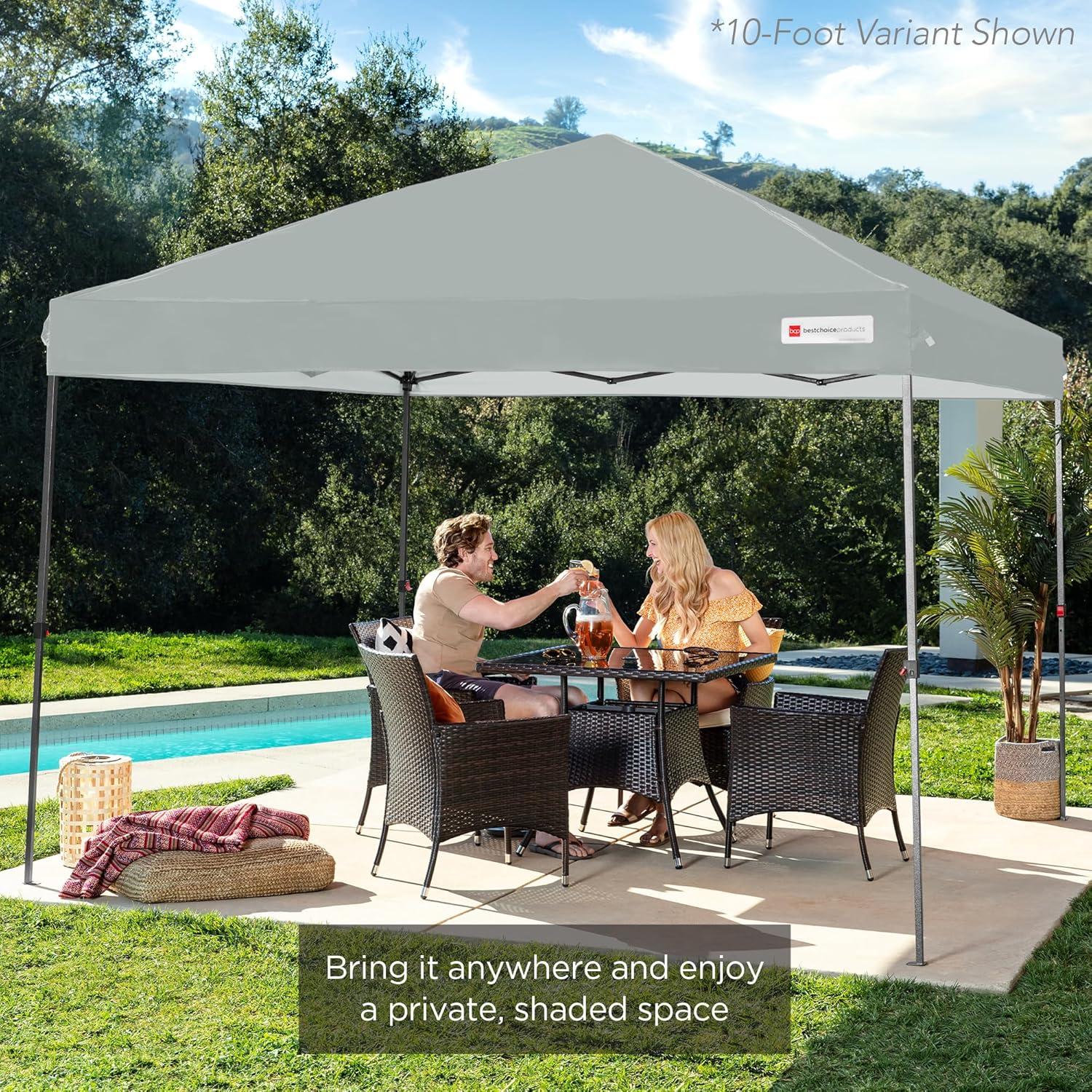 Silver 12x12ft Easy Setup Pop Up Canopy with Wheeled Case