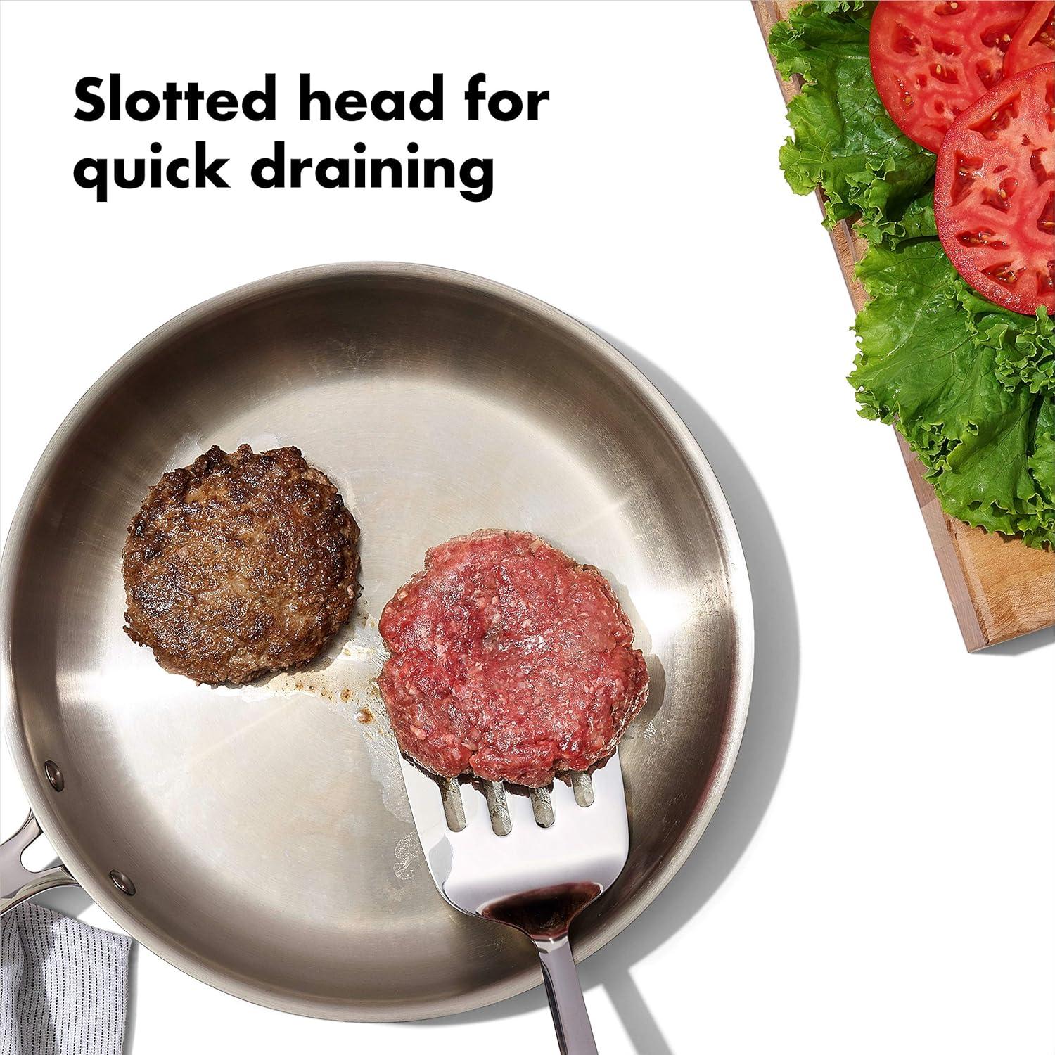 Stainless Steel Turner with Non-Slip Handle