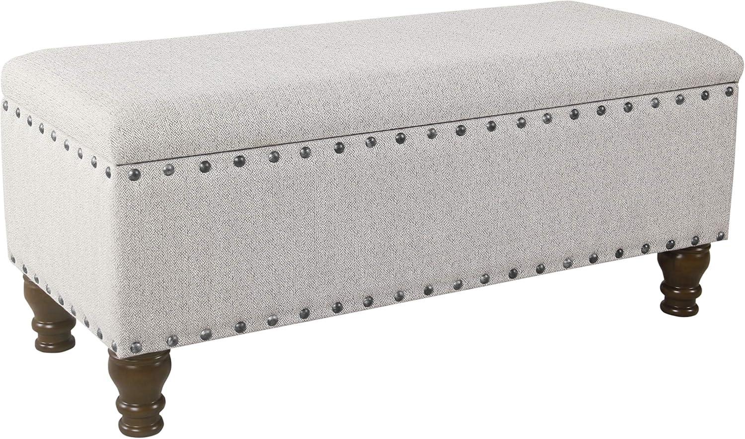 Large Storage Bench with Nailhead Trim - HomePop