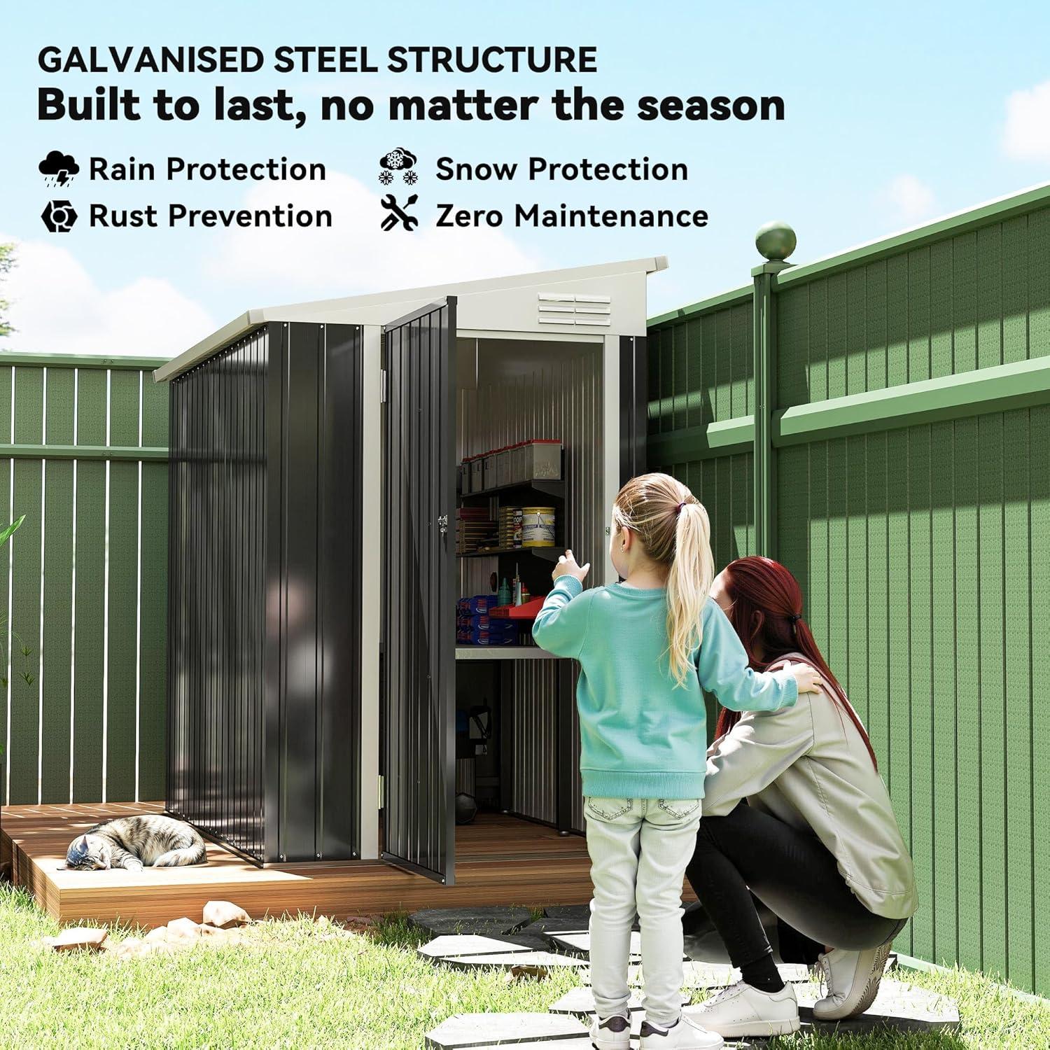 Outsunny Metal Lean-to Storage Shed