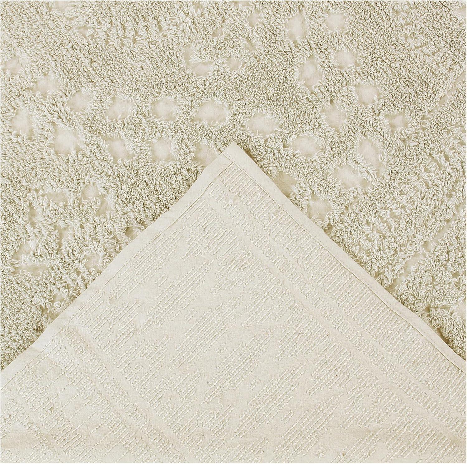 King Rio Collection 100% Cotton Tufted Unique Luxurious Floral Design Bedspread Ivory - Better Trends