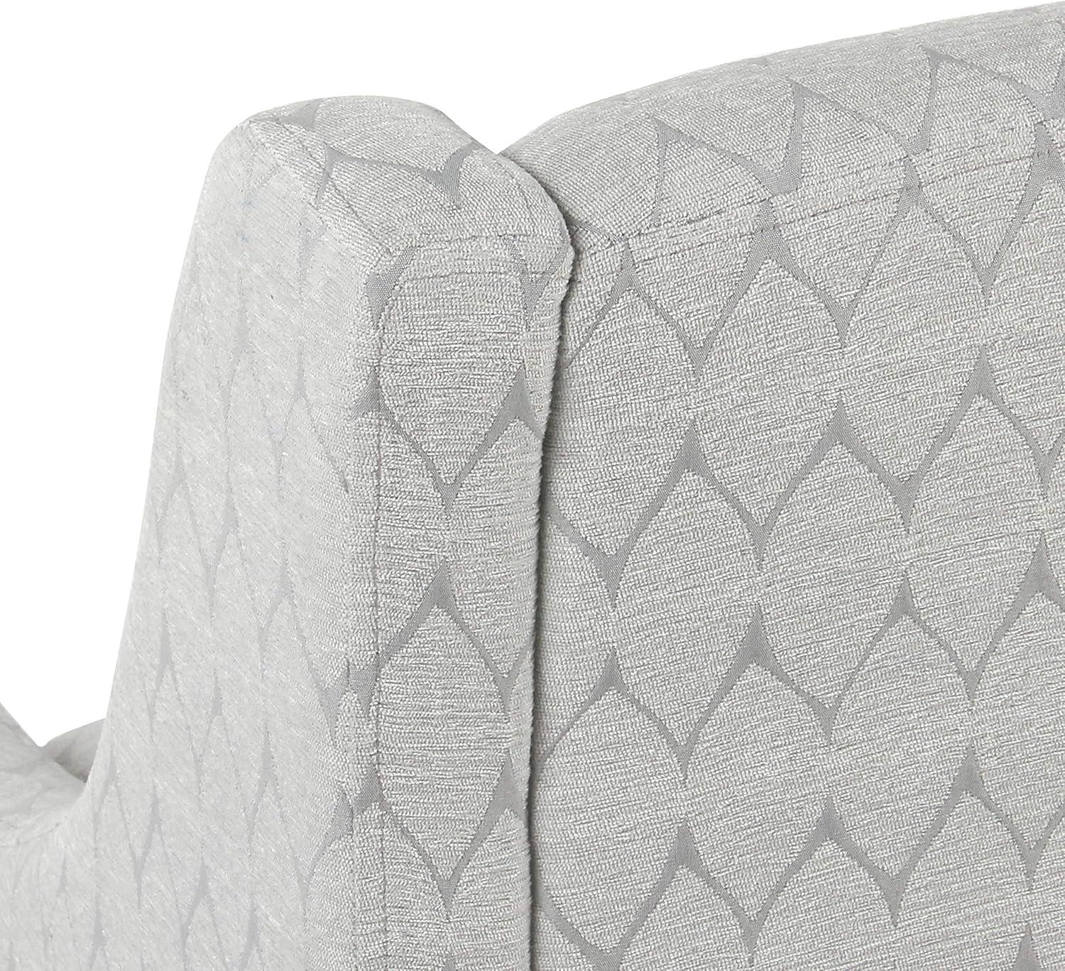 Modern Geometric Swoop Accent Chair in Textured Gray with Wood Legs