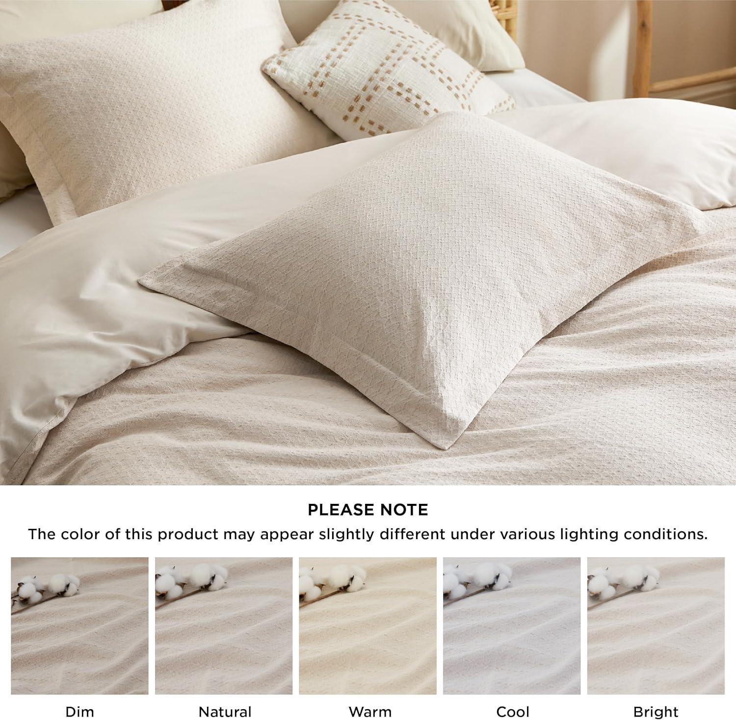 Bedsure | 3Pcs Tufted Boho Farmhouse Shabby Chic Embroidery Comforter Set