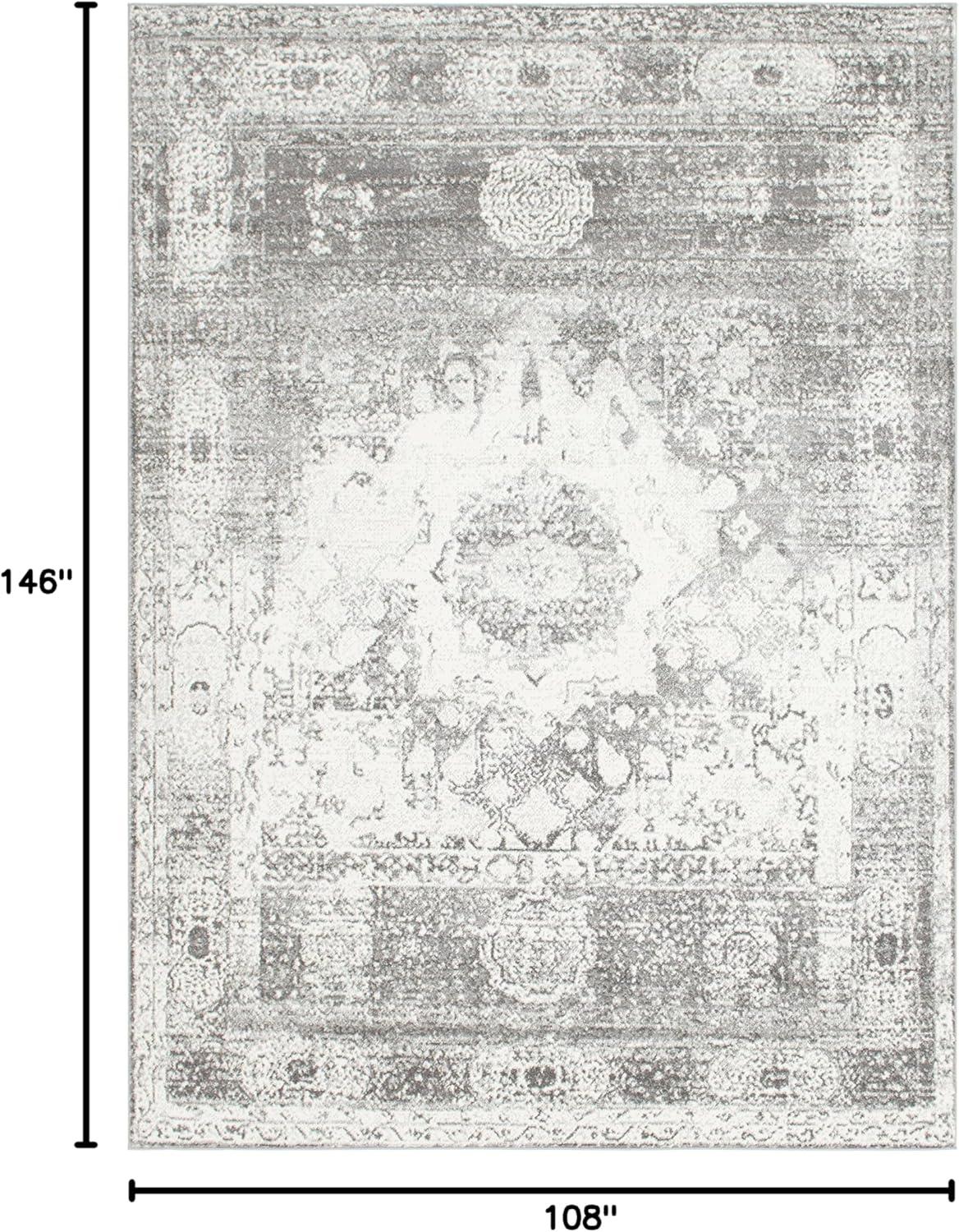 Unique Loom Rosso Collection Area Rug - Bellini (9'  x 12' 2" Rectangle Gray/Ivory)