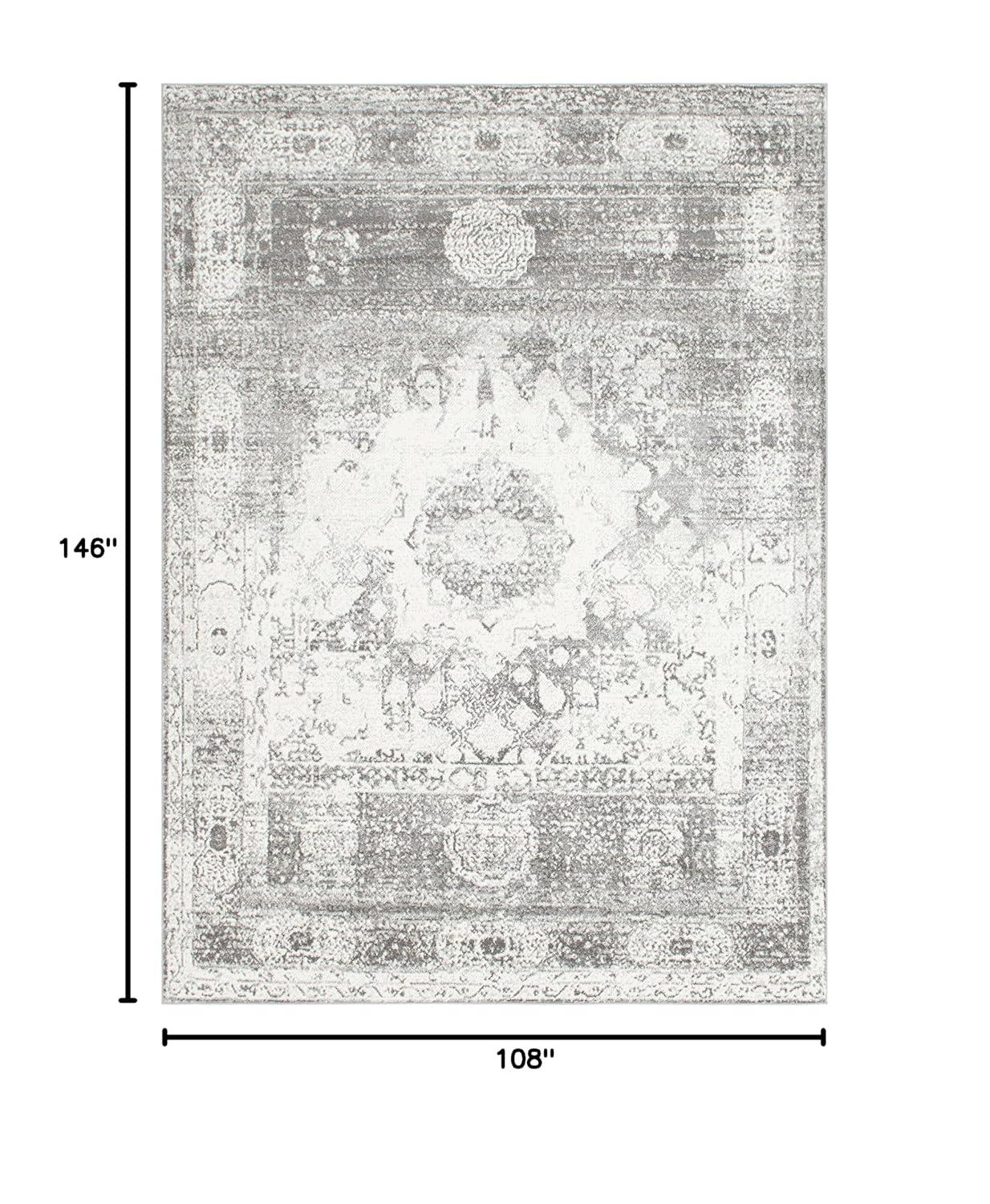 Unique Loom Rosso Collection Area Rug - Bellini (9'  x 12' 2" Rectangle Gray/Ivory)