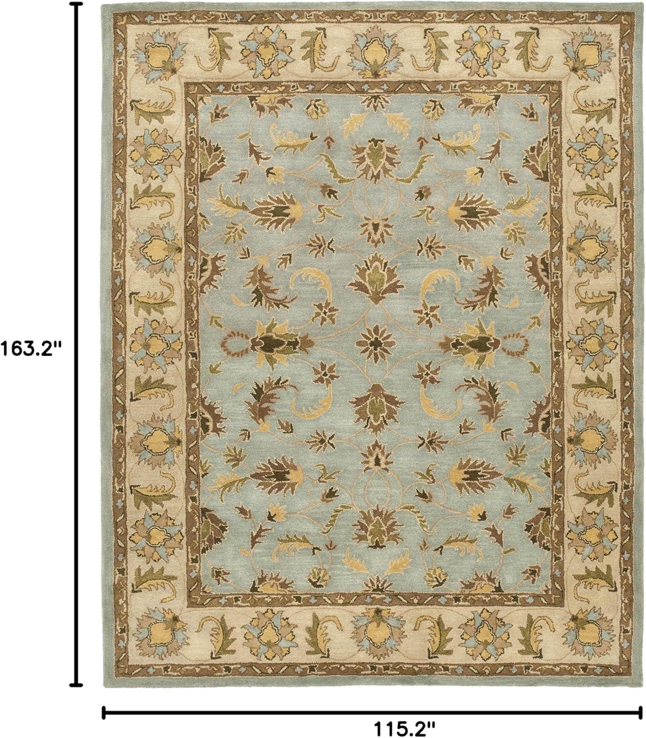 SAFAVIEH Heritage Bruce Traditional Wool Area Rug, Light Blue/Beige, 9'6" x 13'6"