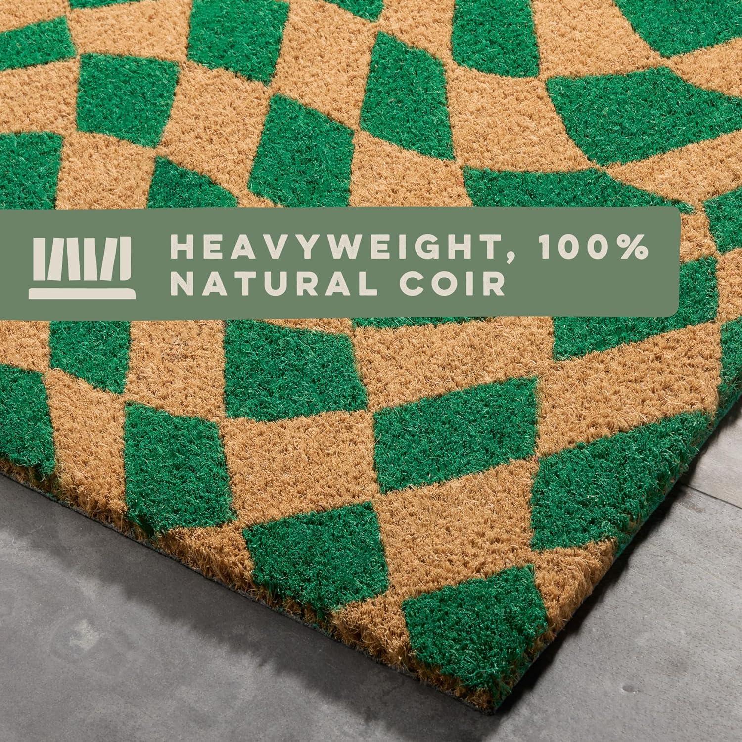 Town & Country Living TOWN & COUNTRY LIVING Emmett Groovy Checkerboard Non-Slip Indoor Outdoor Door Mat