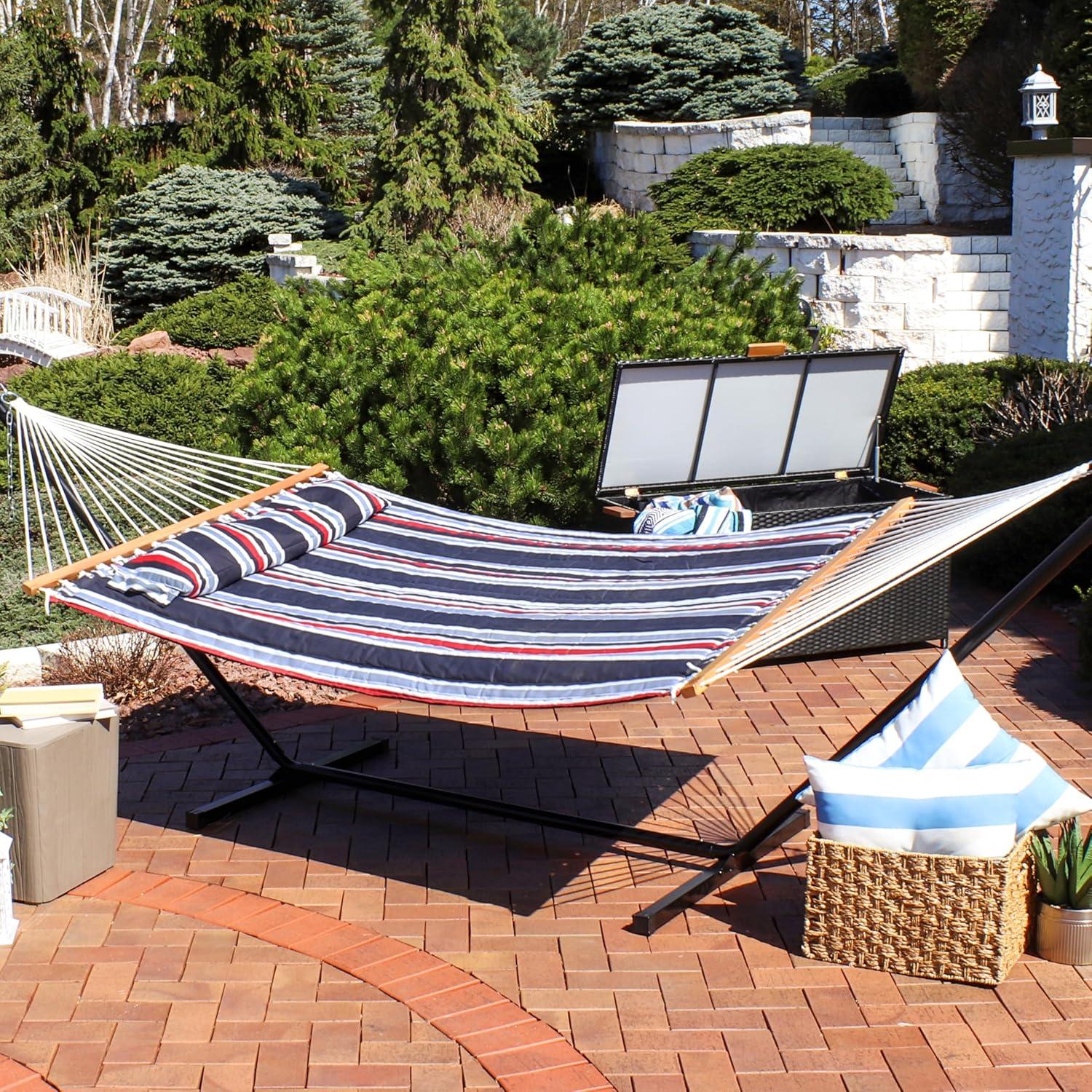 2-Person Quilted Polyester Spreader Bar Hammock