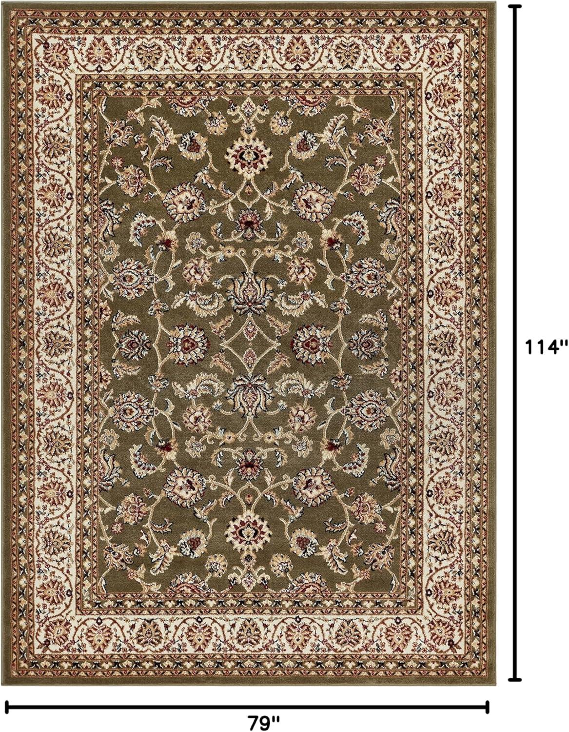 Well Woven Barclay Sarouk Traditional Oriental Panel Green 6'7" x 9'6" Area Rug