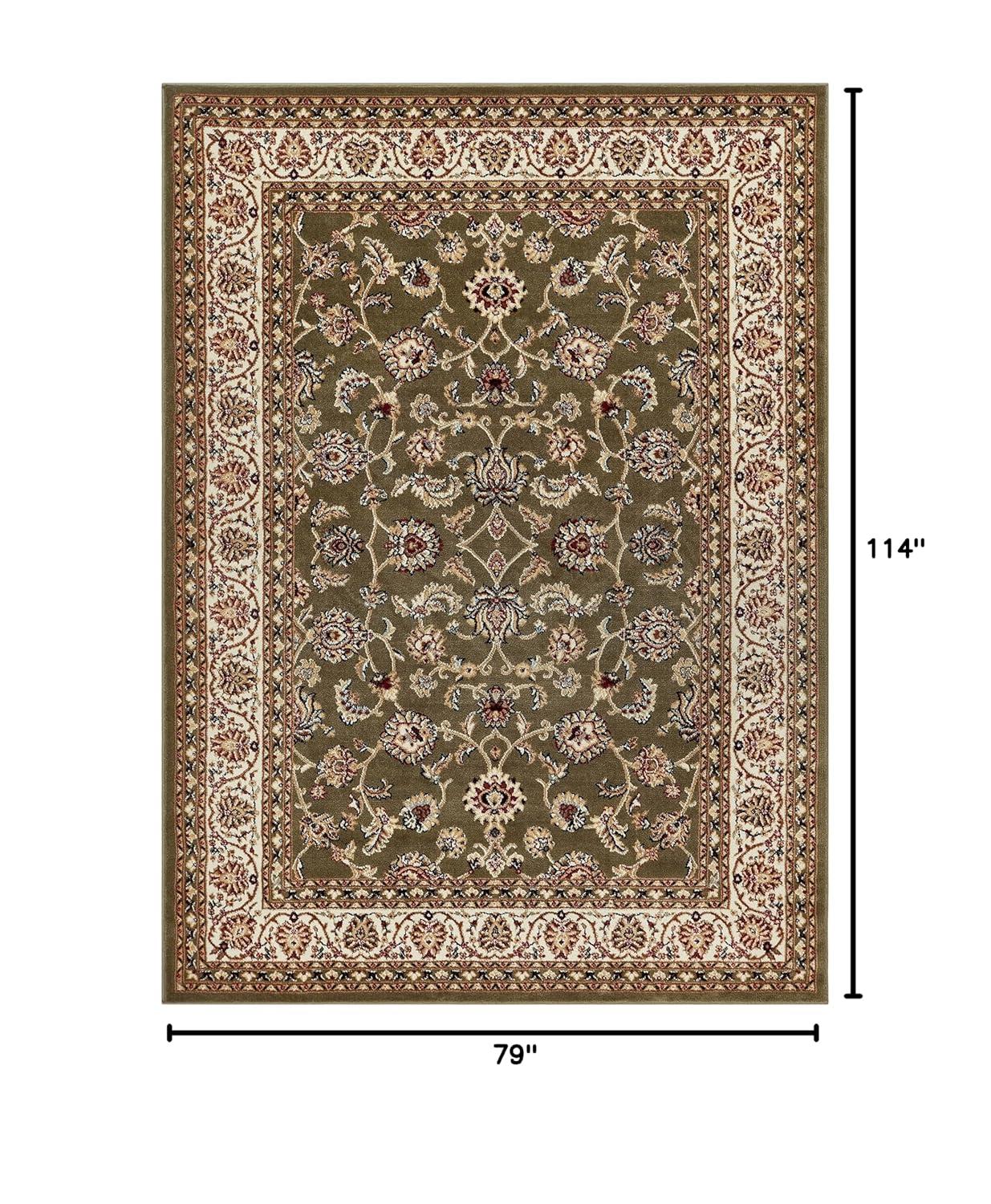 Well Woven Barclay Sarouk Traditional Oriental Panel Green 6'7" x 9'6" Area Rug