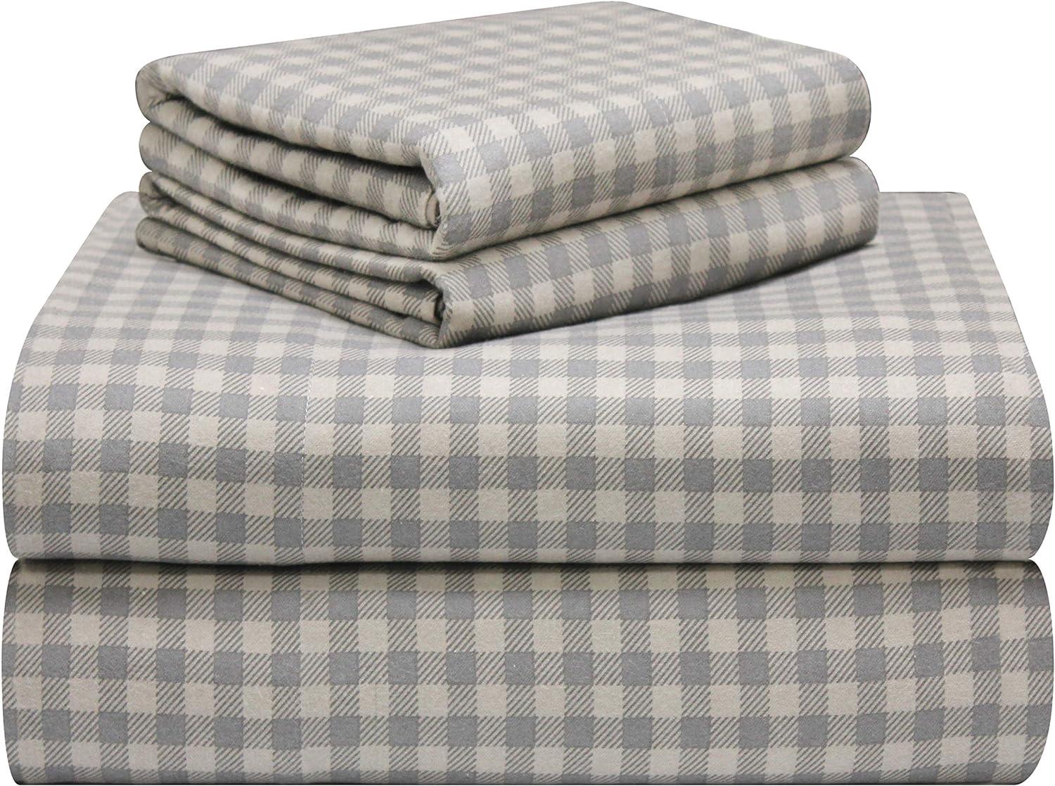 Pointehaven Flannel Plaid Sheet Set