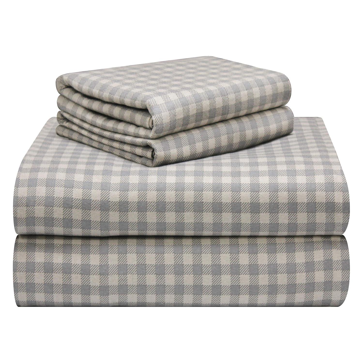 Pointehaven Flannel Plaid Sheet Set