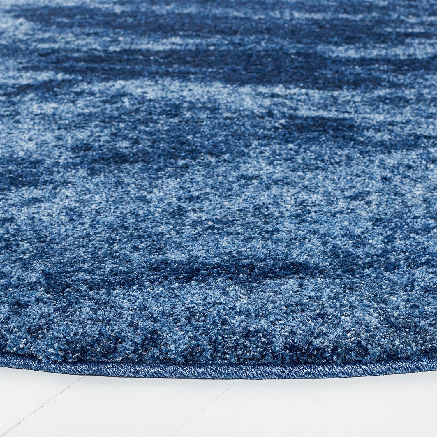 Retro RET2891 Power Loomed Indoor Area Rug - Light Blue/Blue - 6' round - Safavieh.