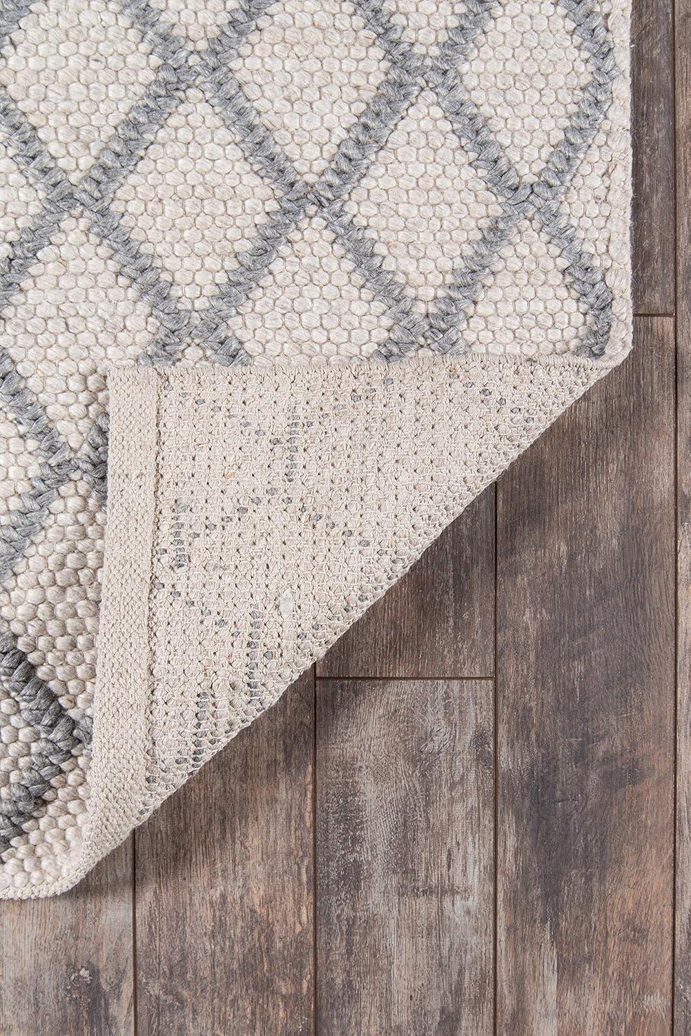 Natural Wool and Viscose Hand-Tufted Runner Rug